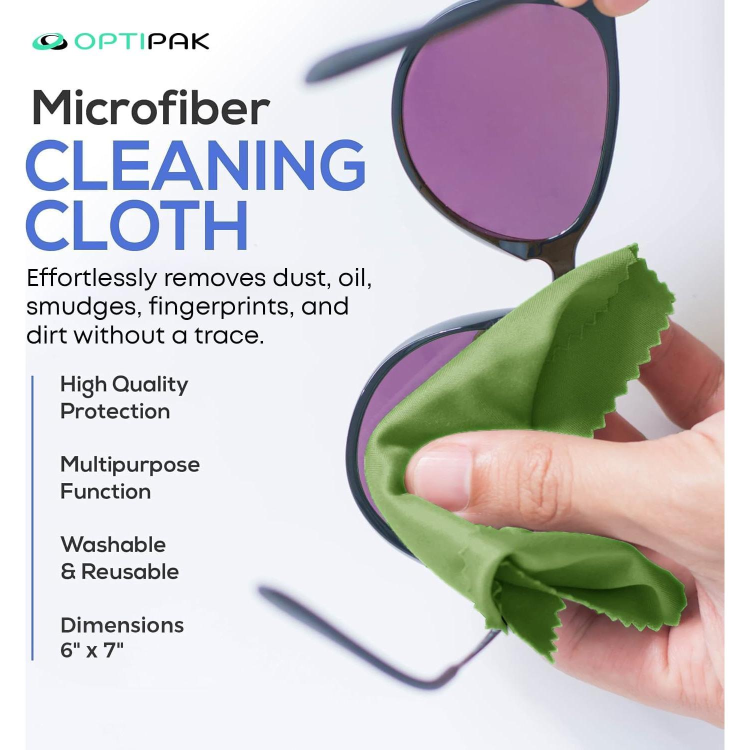 Paño de limpieza de microfibra OPTIPAK - Verde (Paquete de 10)