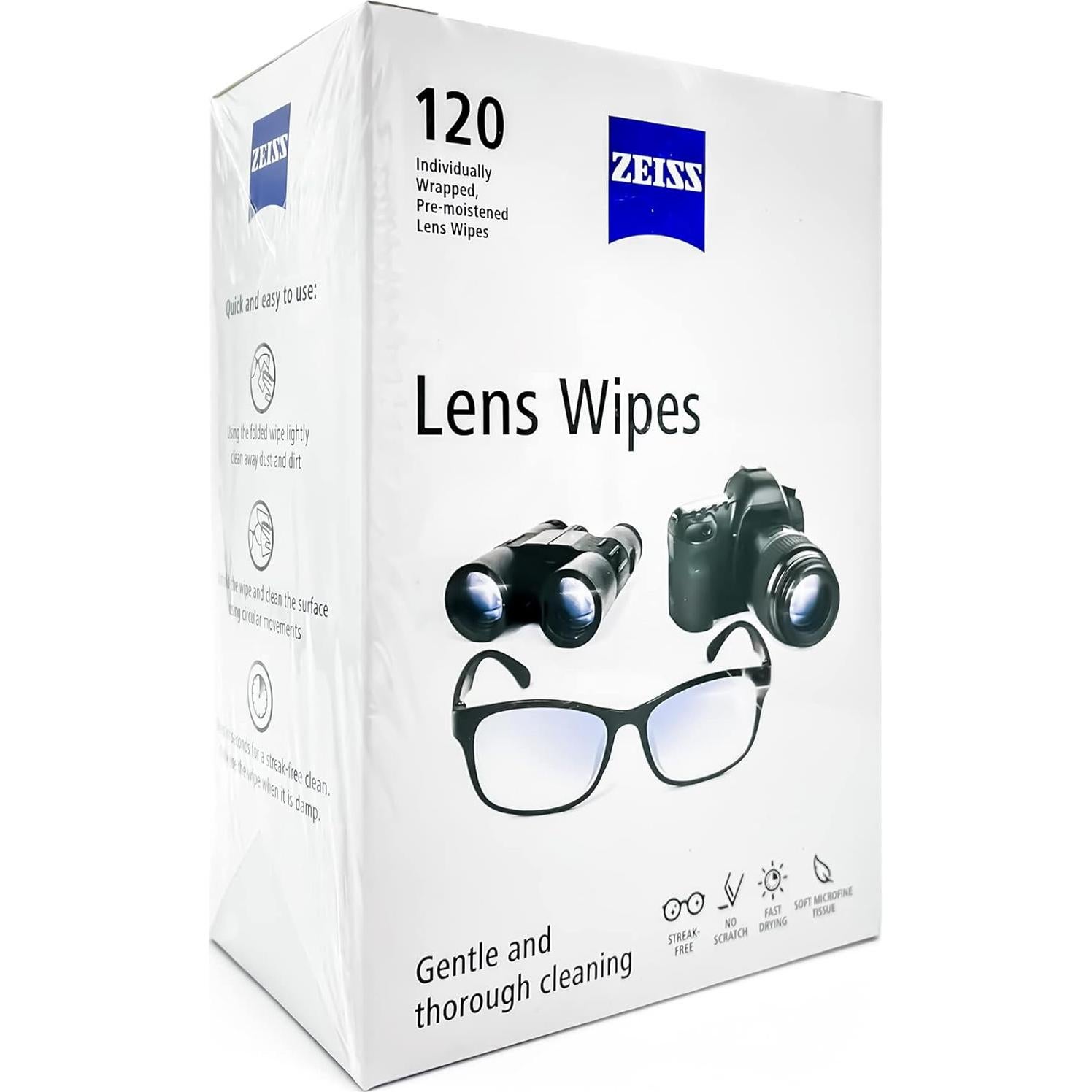 Toallitas de limpieza ZEISS, 120 unidades, prehumedecidas
