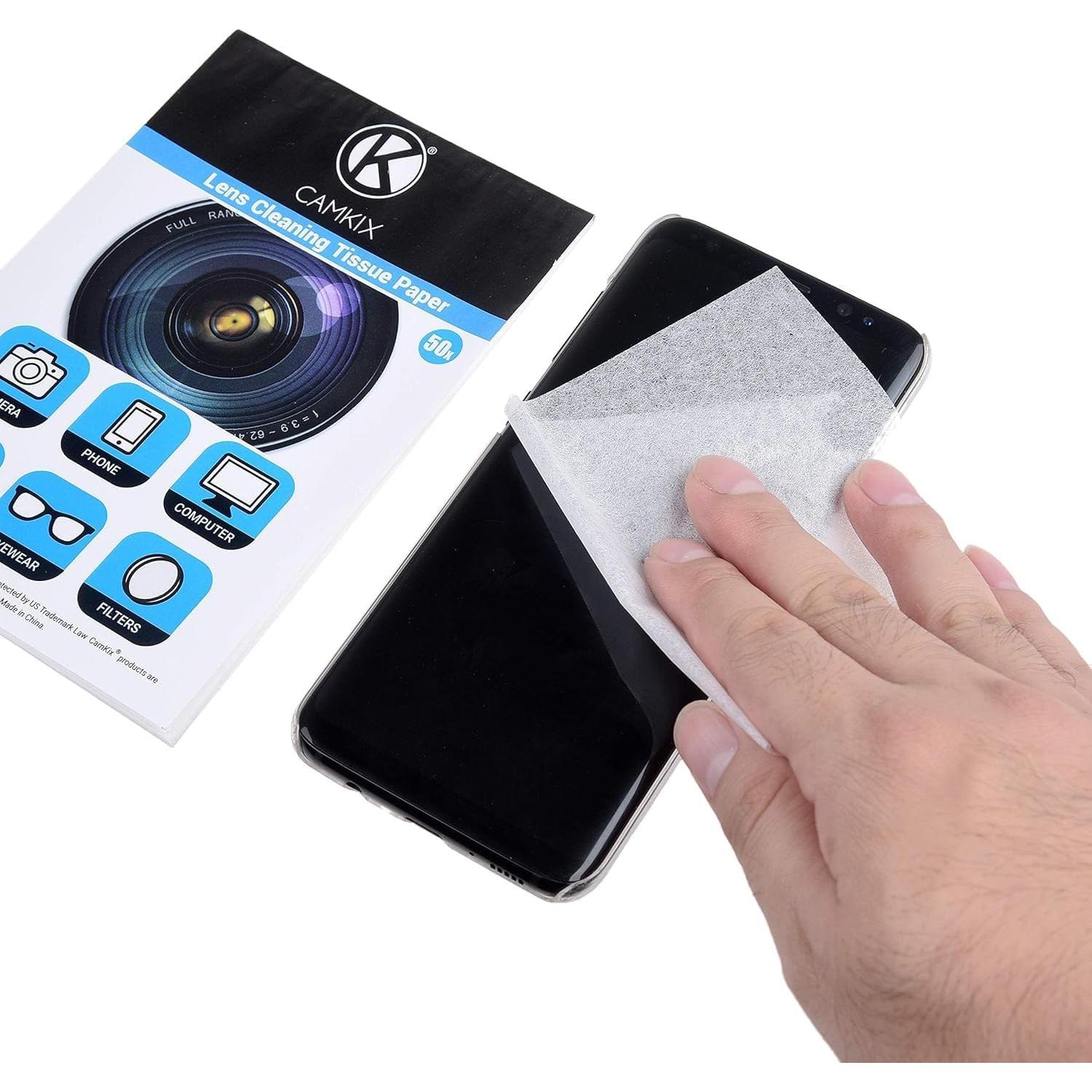 Papel de Limpieza de Lentes CamKix 550 Hojas + 2 Paños Microfibra