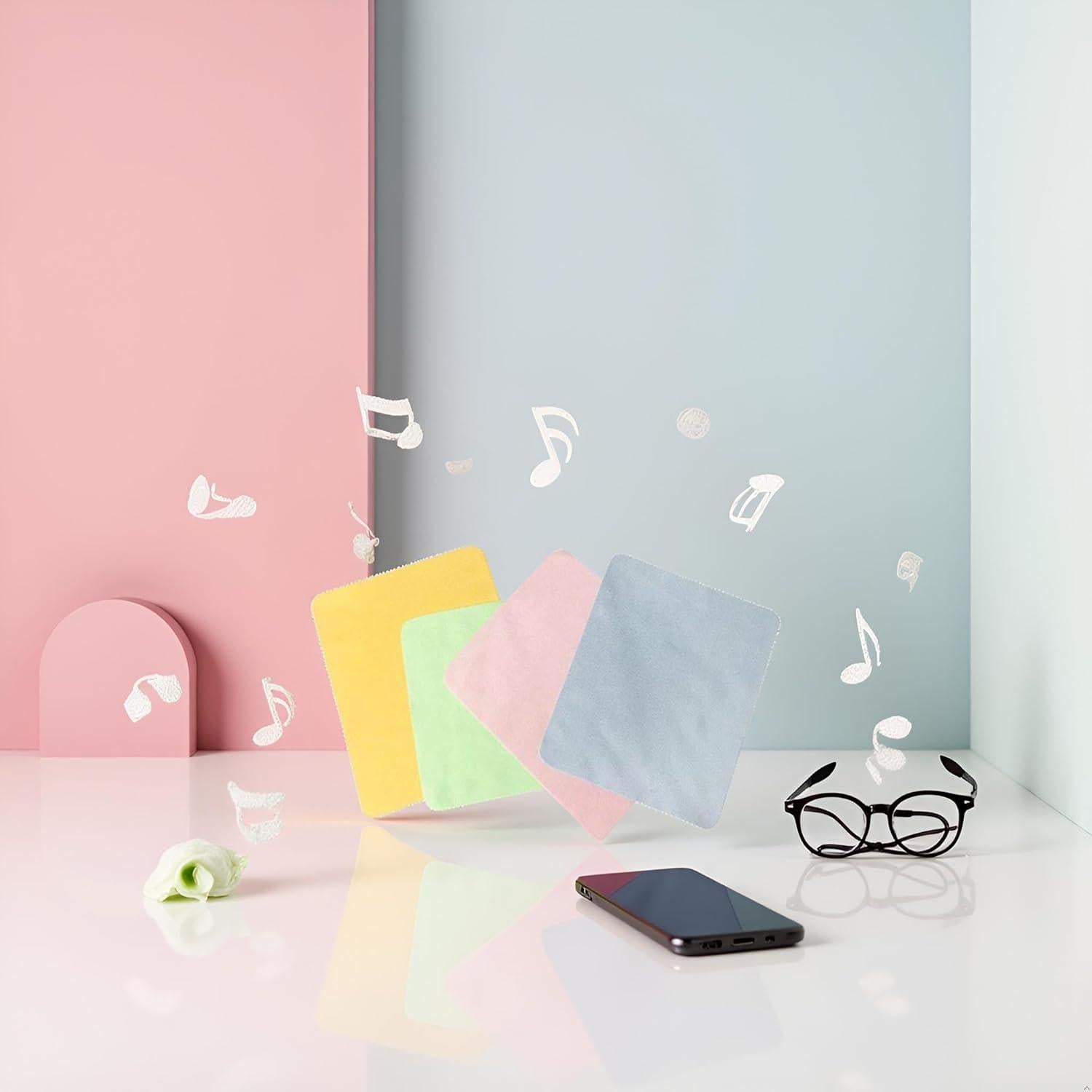 4 Paños de Limpieza de Microfibra Coloridos 17.5x14.5cm