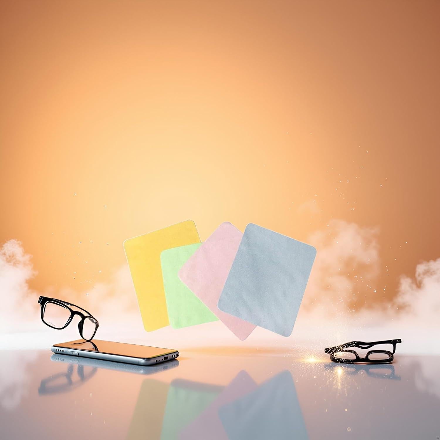 4 Paños de Limpieza de Microfibra Coloridos 17.5x14.5cm