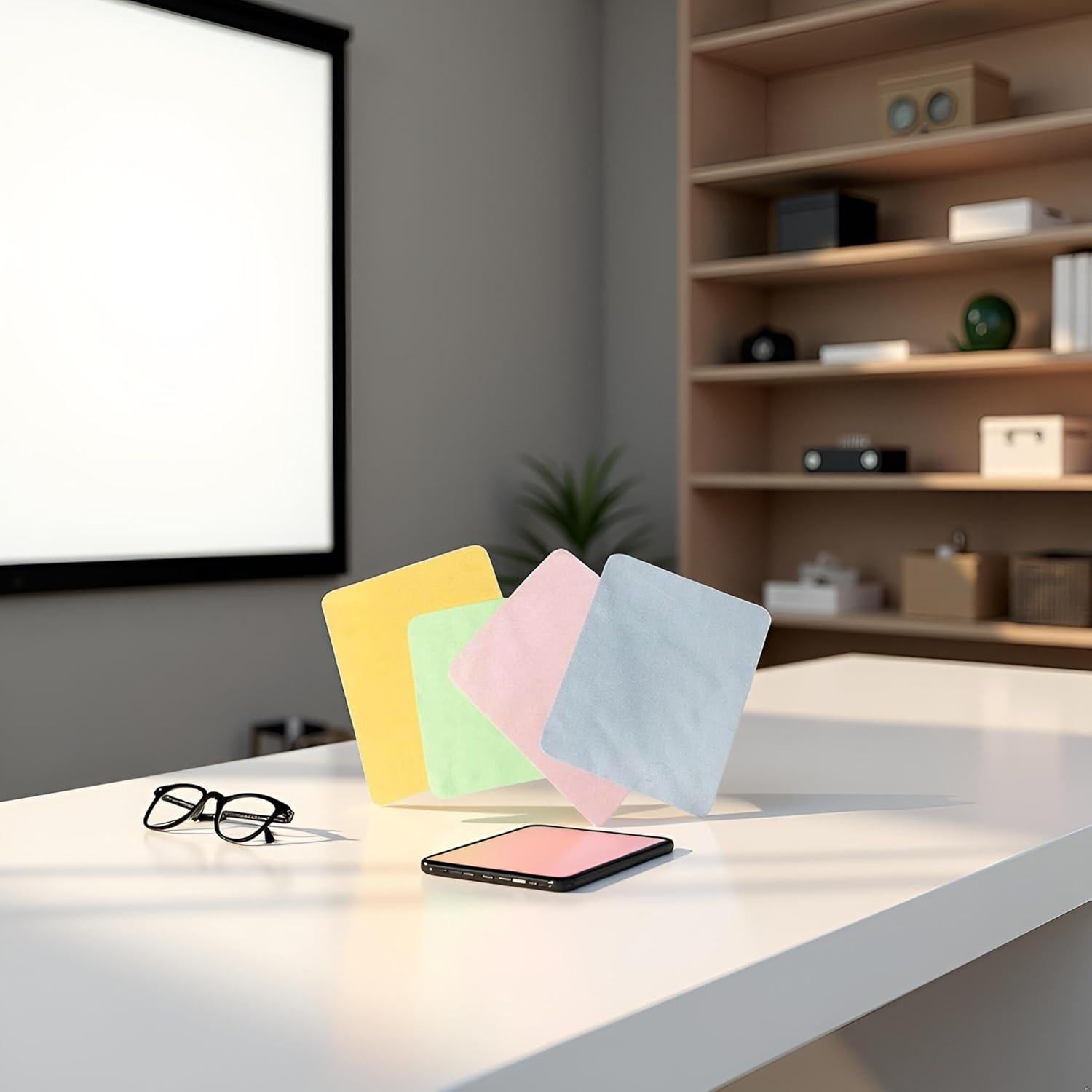 4 Paños de Limpieza de Microfibra Coloridos 17.5x14.5cm