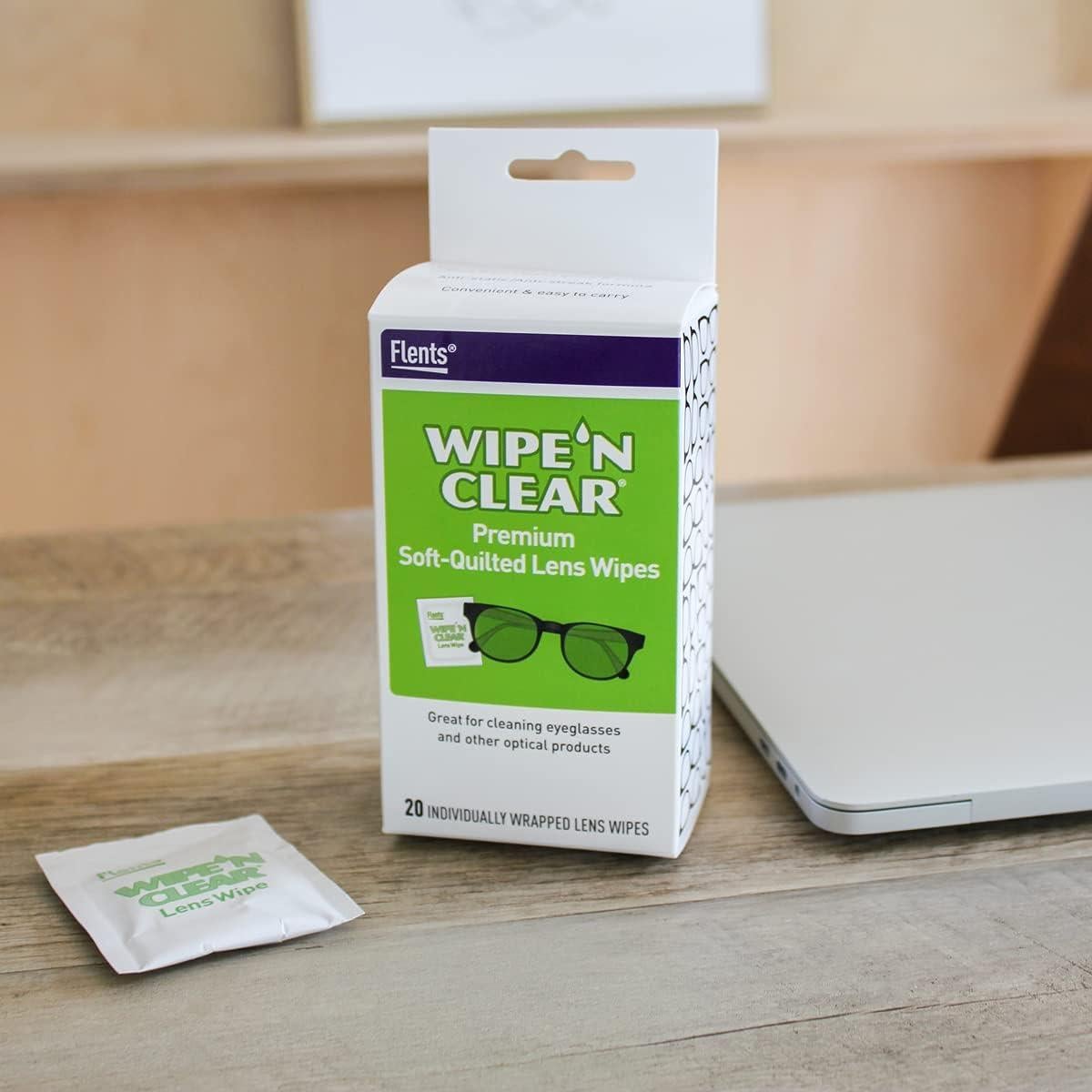 Toallitas de Lente Flents Wipe 'n Clear 20 Unidades