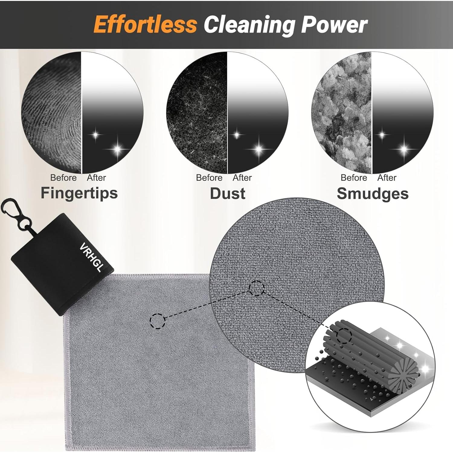 Kit de limpieza de gafas VRHGL con paños de microfibra 4 unidades