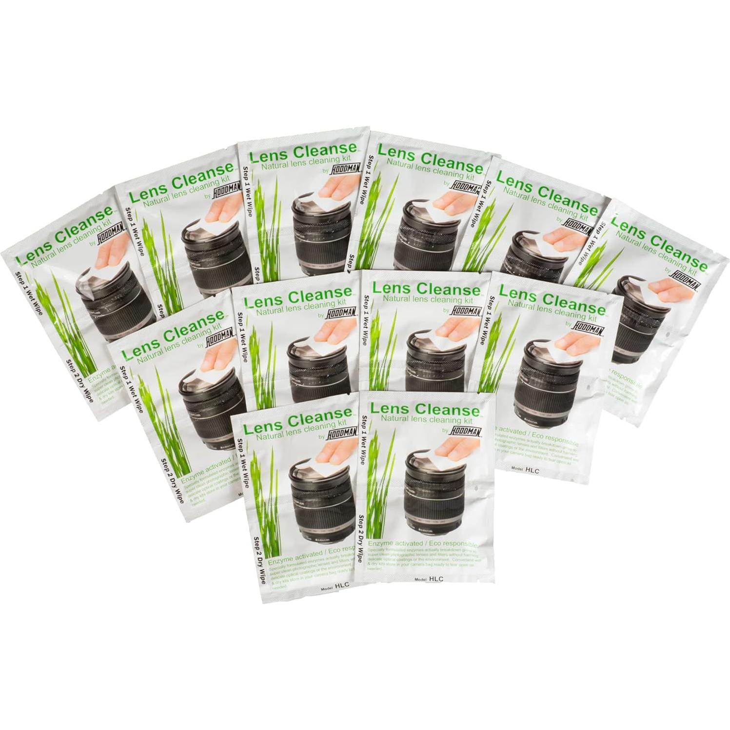 Kit de Limpieza Natural Hoodman Lens Cleanse - 12 Toallitas