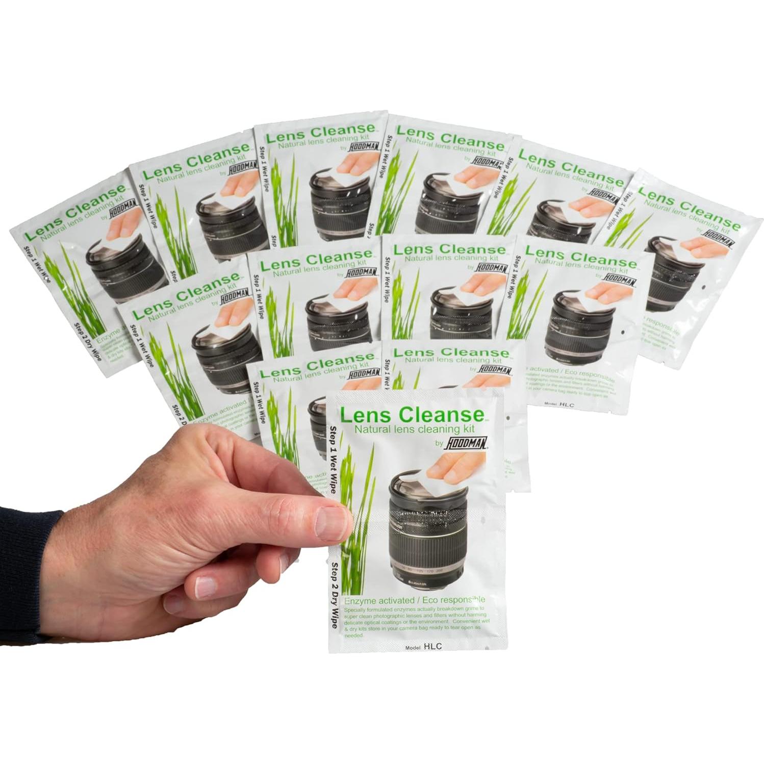 Kit de Limpieza Natural Hoodman Lens Cleanse - 12 Toallitas