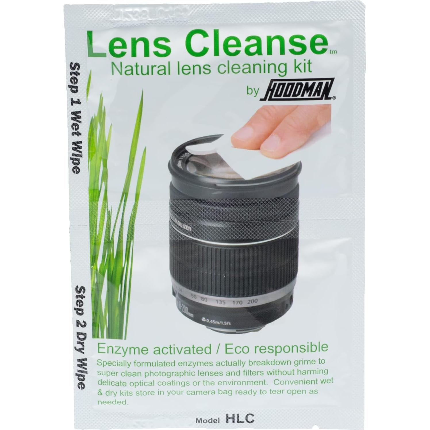 Kit de Limpieza Natural Hoodman Lens Cleanse - 12 Toallitas