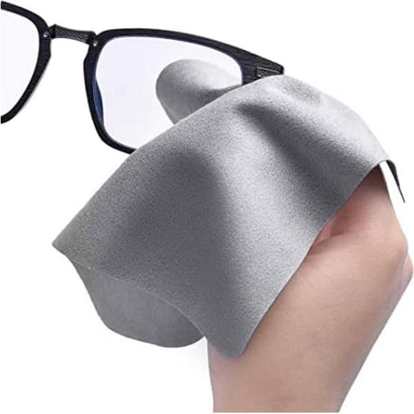 5 Paños de Limpieza de Gafas Pluzmecalm Microfibra Gris