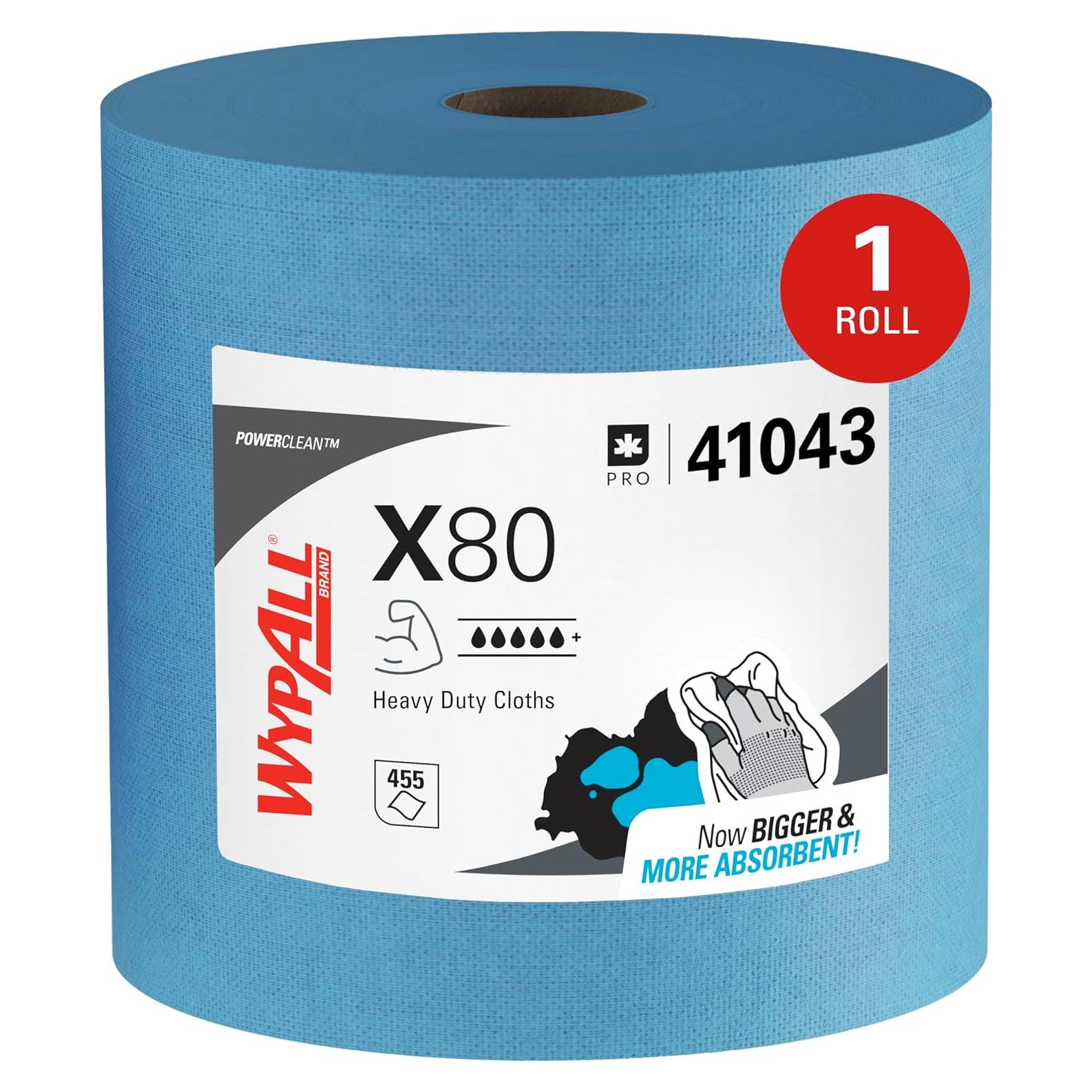 Paños WypAll PowerClean X80 Uso Pesado Azul 455 Hojas Jumbo