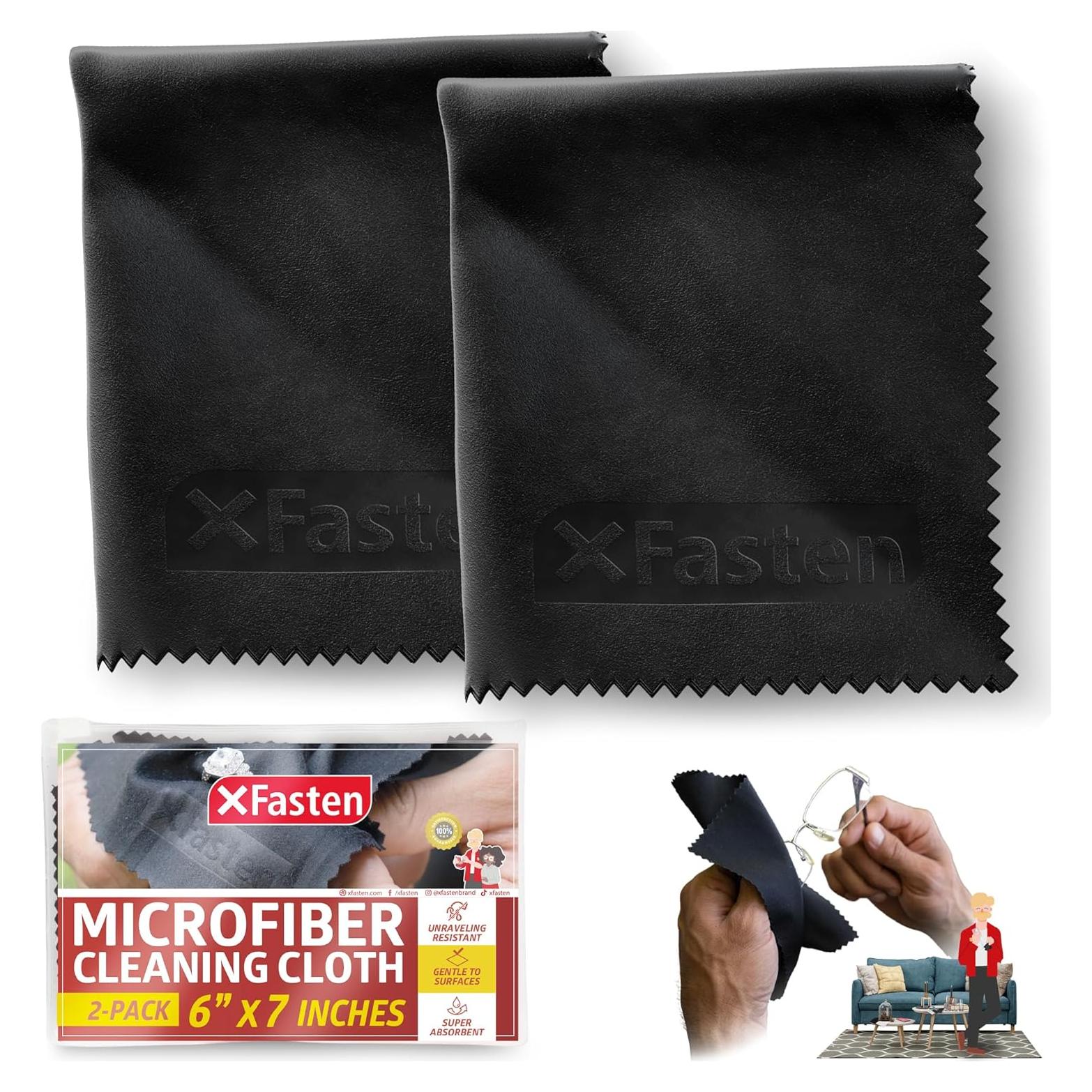 Paño de Limpieza de Microfibra XFasten - Paquete de 2, 15x17 cm
