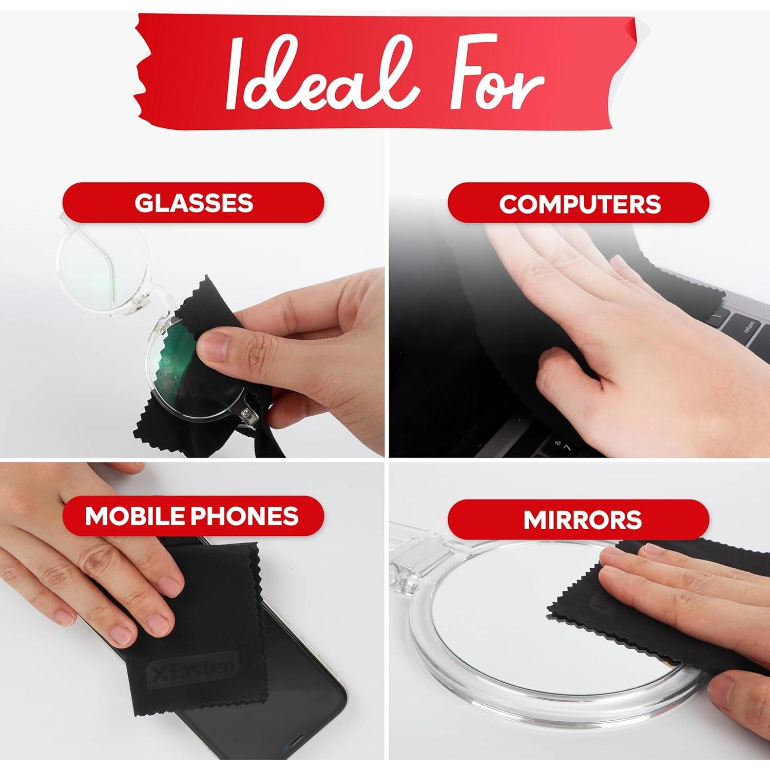 Paño de Limpieza de Microfibra XFasten - Paquete de 2, 15x17 cm