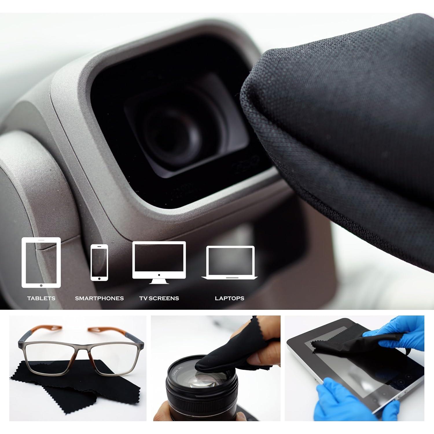 Paños de limpieza AAwipes 100 pcs 14x14 cm Negro Microfibra