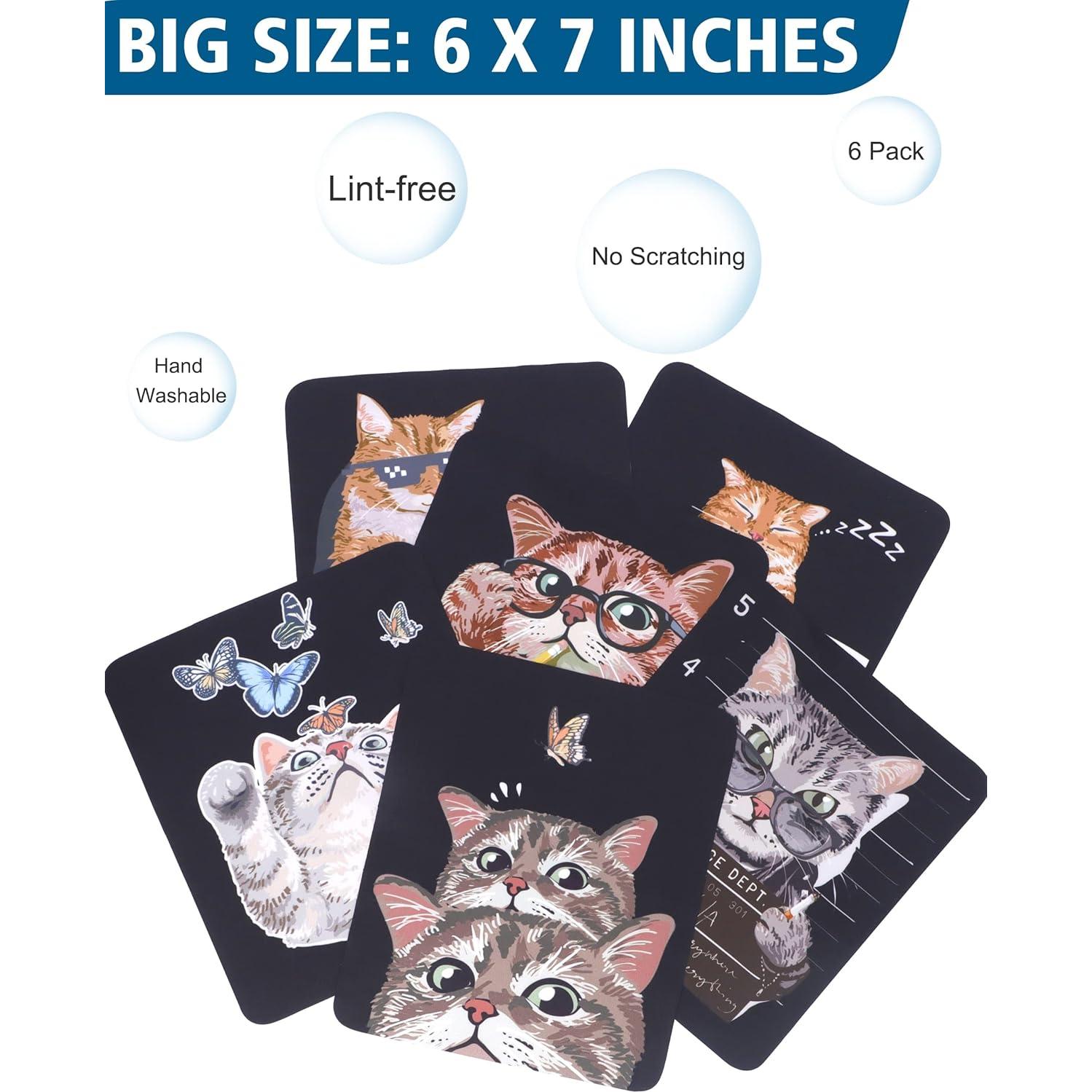 Paño de Microfibra para Gafas Jiamicrofibra - Diseño Gato Lindo