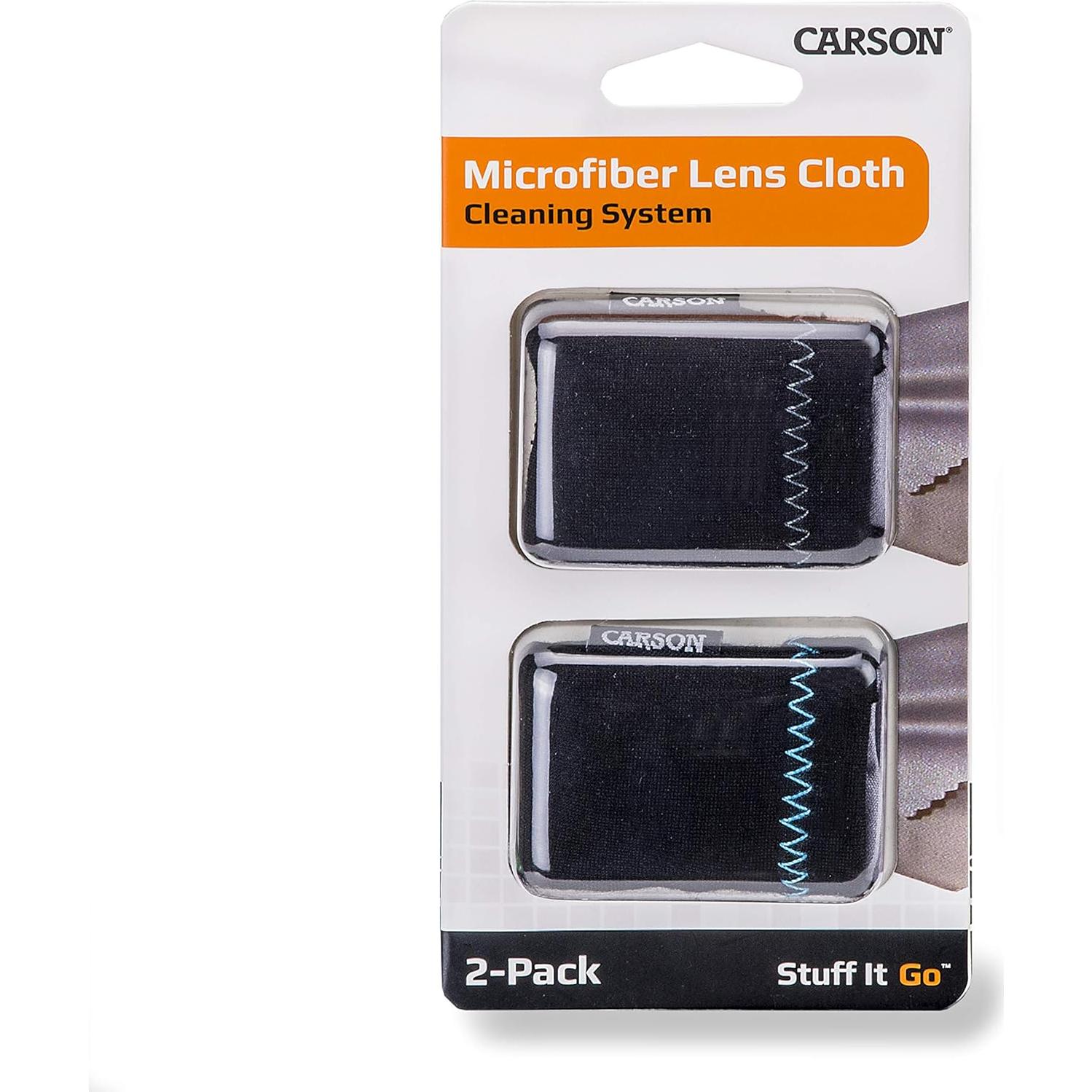 Sistema de limpieza de lentes Carson Stuff-It Go - Paquete de 2