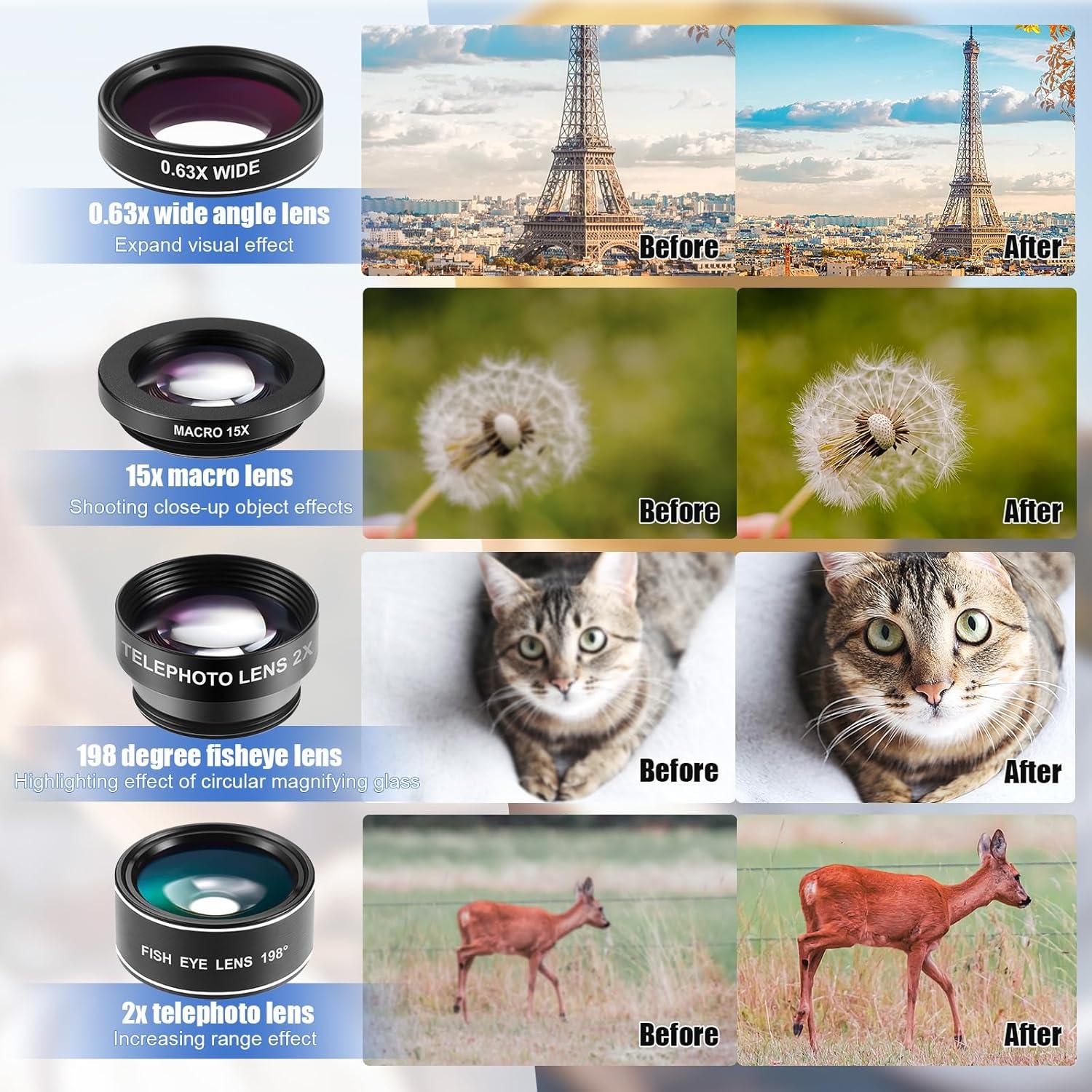 Kit de Lentes para Cámara de Teléfono 16 en 1 Copkim