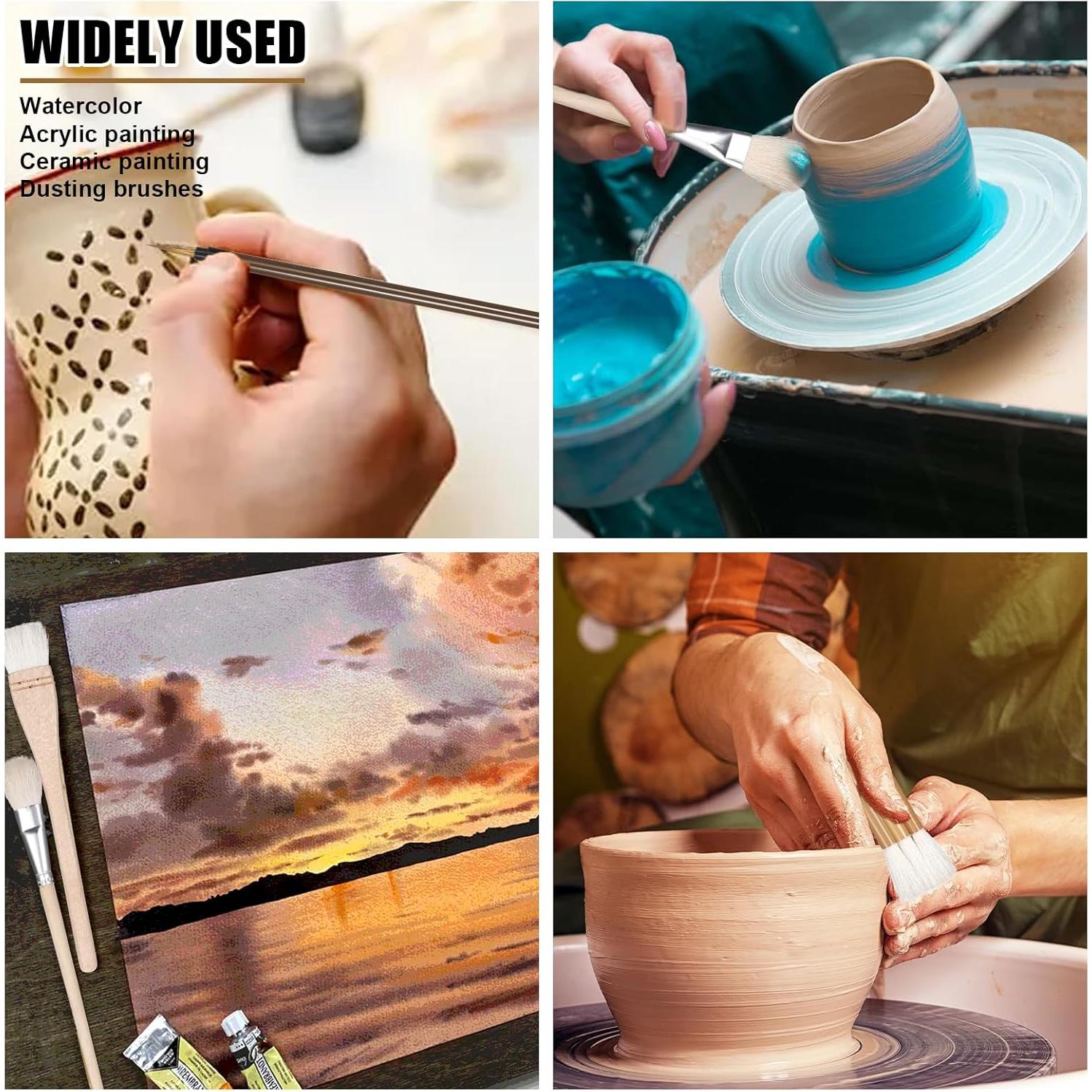 Juego de 20 Pinceles para Esmalte de Cerámica HOFURME