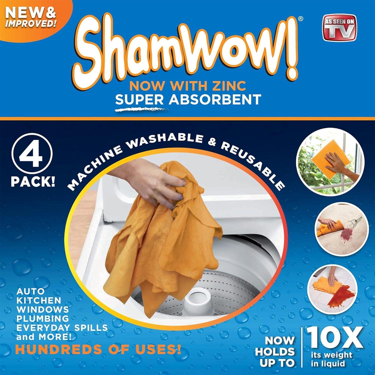 ShamWow Original Toalla Multiusos 4 Paquete Naranja 50.8x59.7cm