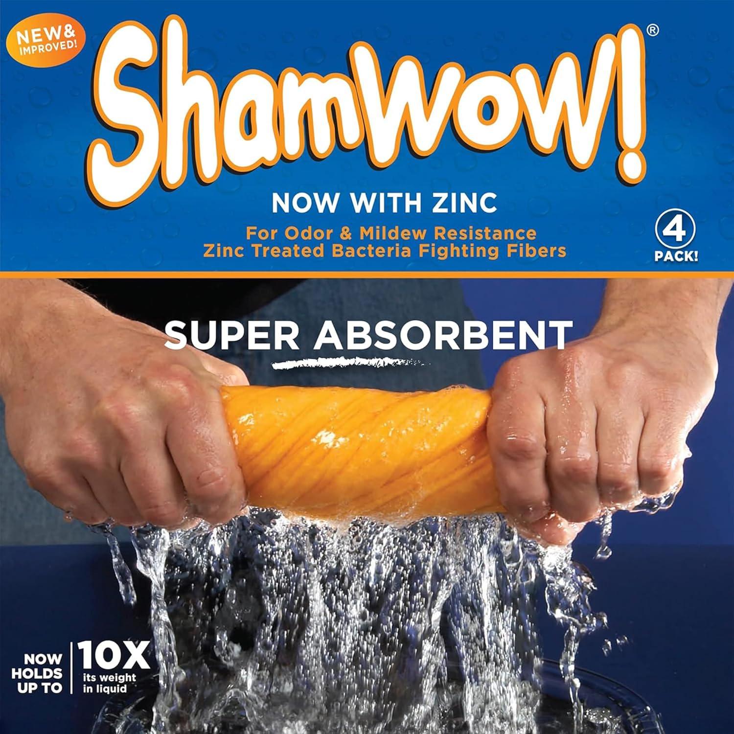 ShamWow Original Toalla Multiusos 4 Paquete Naranja 50.8x59.7cm
