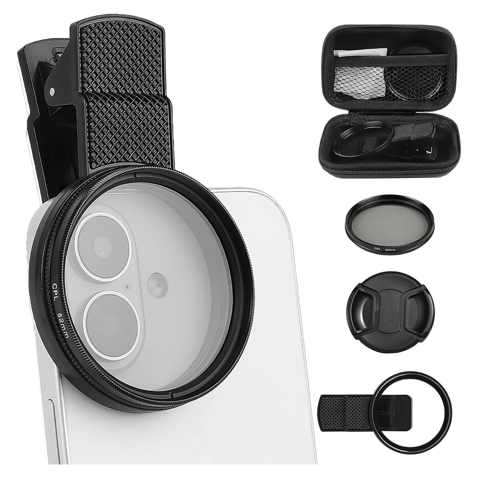 Filtro Polarizador Circular 52 mm Incthoust para Smartphone