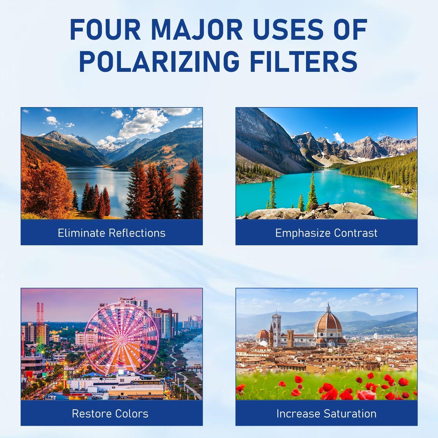 Filtro Polarizador Circular 52 mm Incthoust para Smartphone