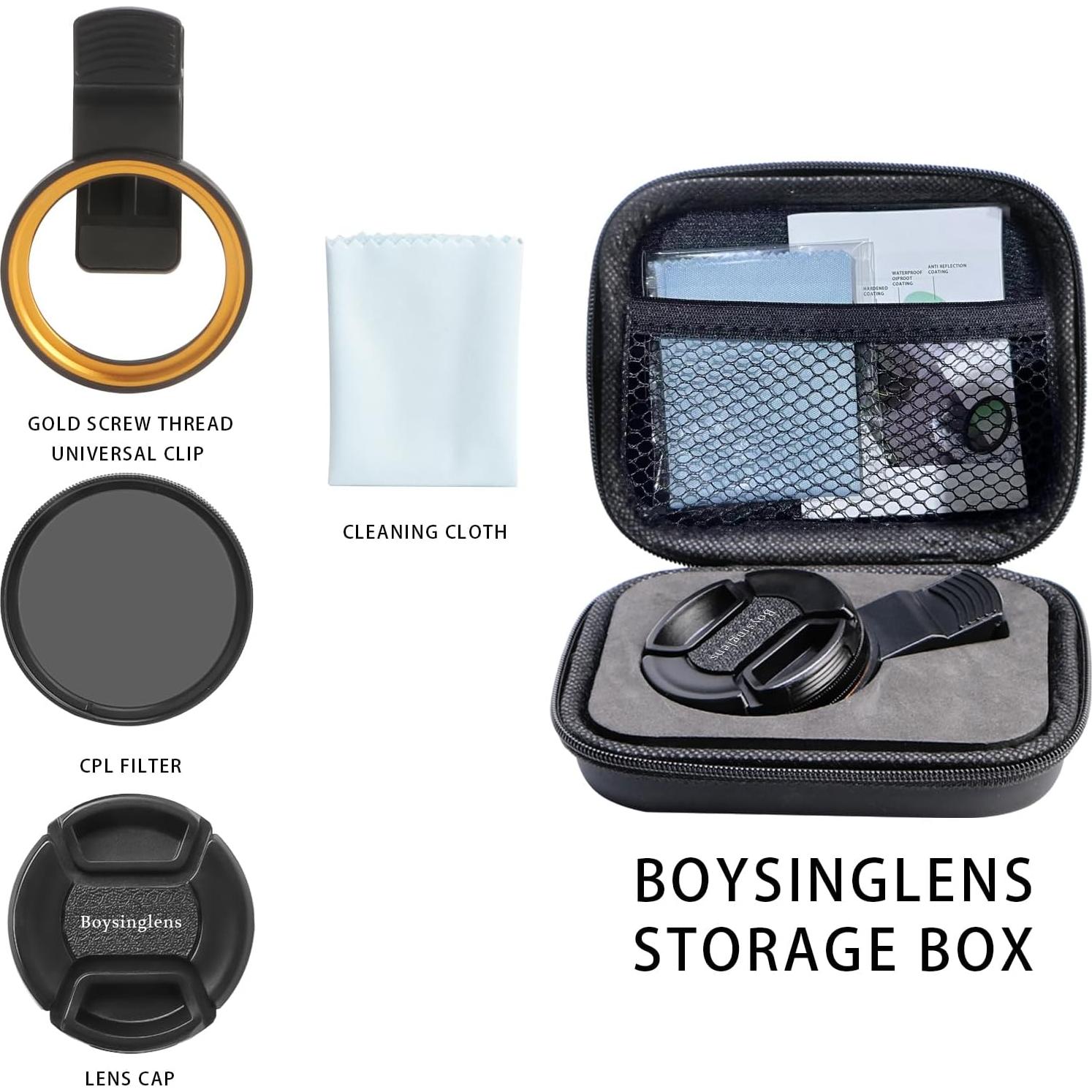 Filtro Polarizador Circular 52mm Boysinglens para Teléfonos