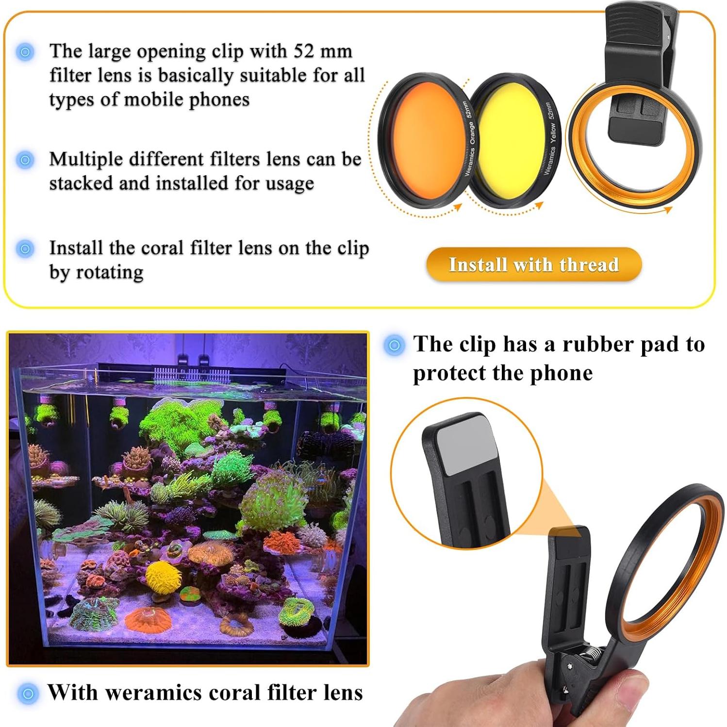 Kit de Lentes de Filtro Coral para Teléfono Weramics - 8 Piezas