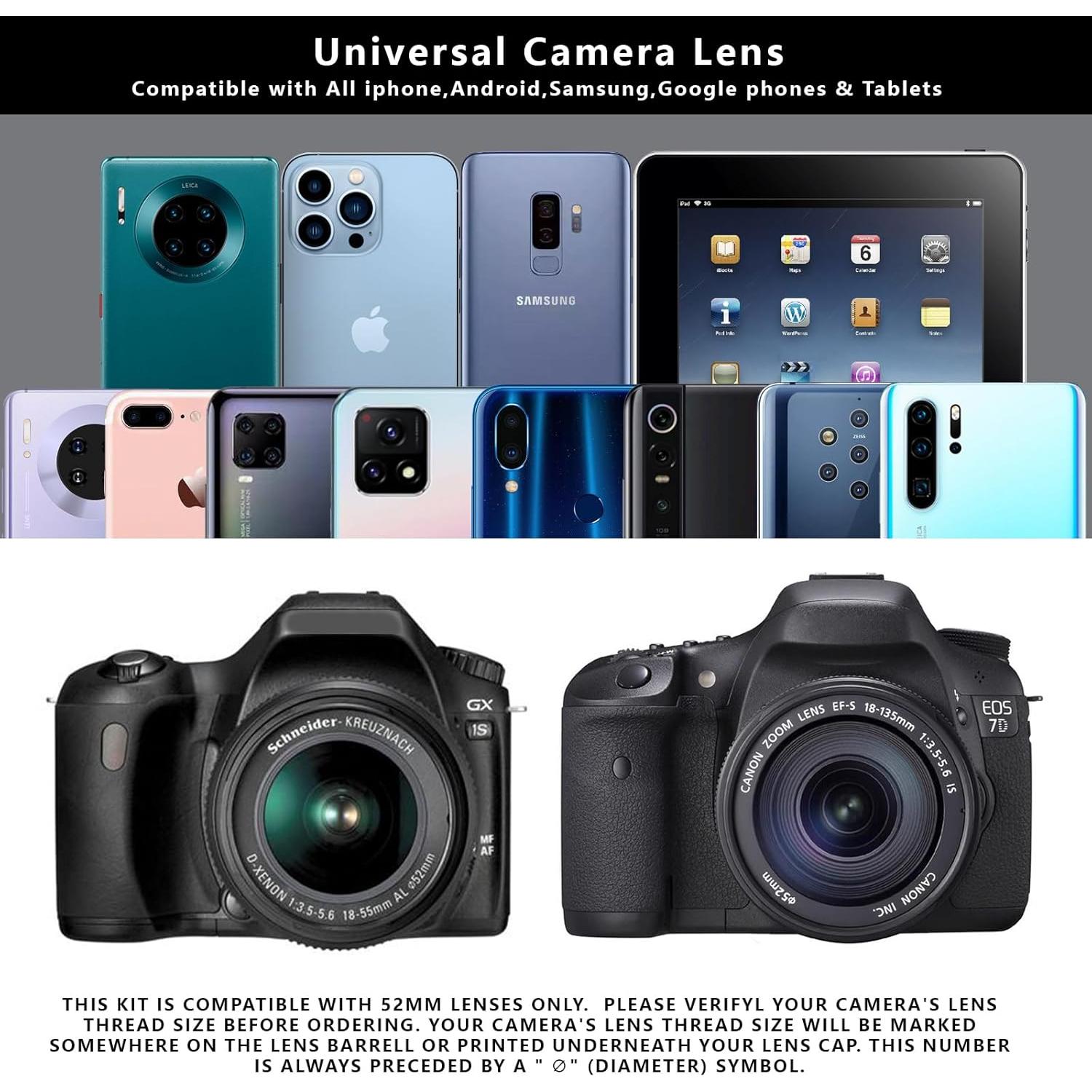 Filtro ND2-ND400 52mm Ajustable para Teléfonos y Cámaras