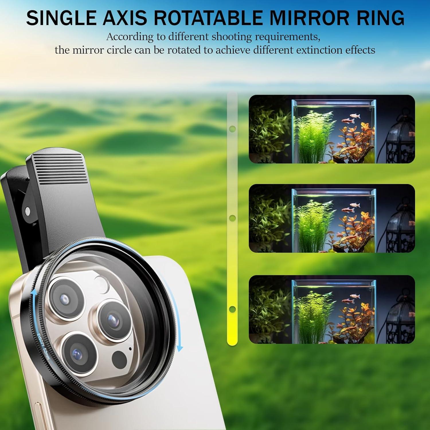 Filtro Polarizador Circular 52mm EYSOFT para Smartphone
