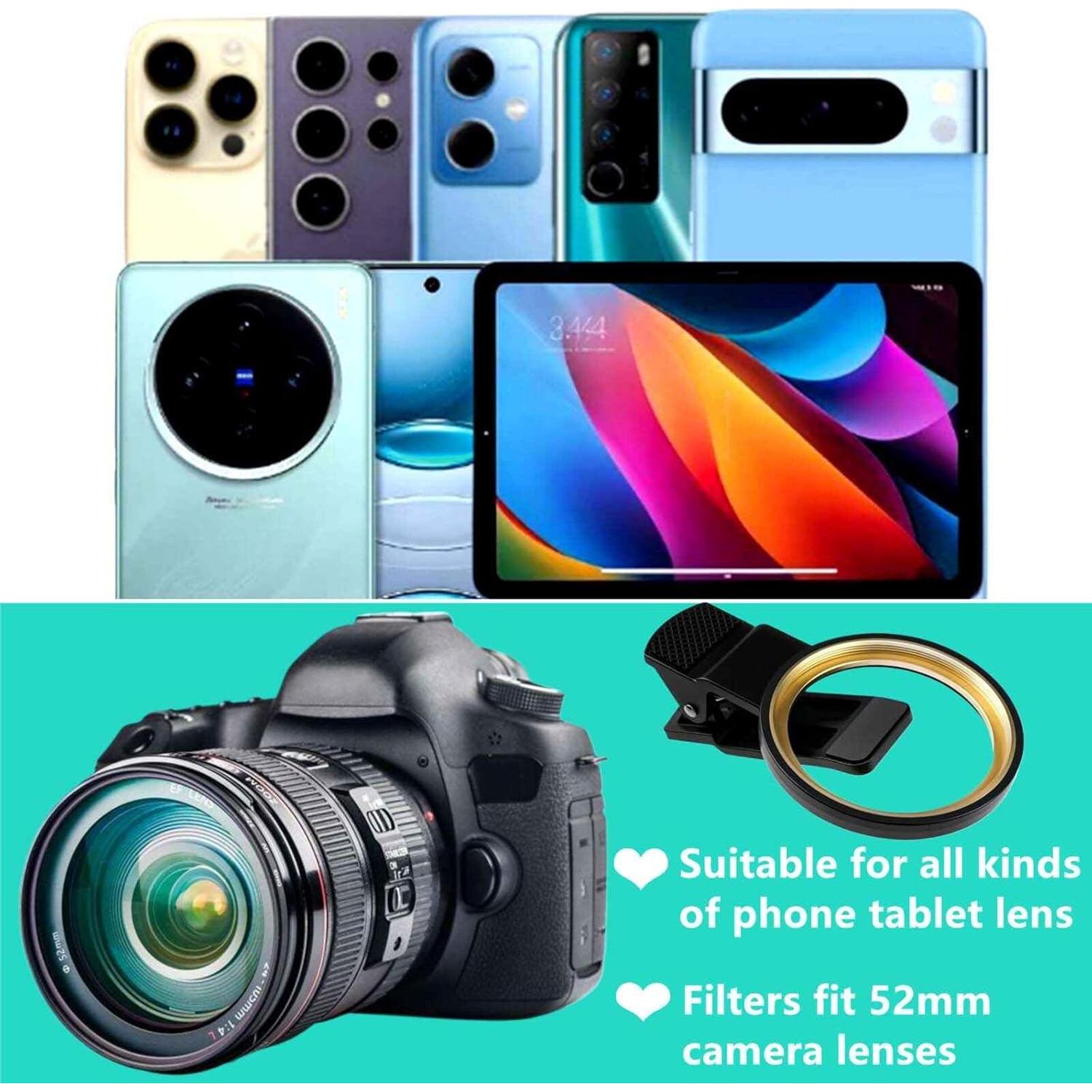 Filtro ND2-ND400 Variable 52mm para Teléfonos Móviles