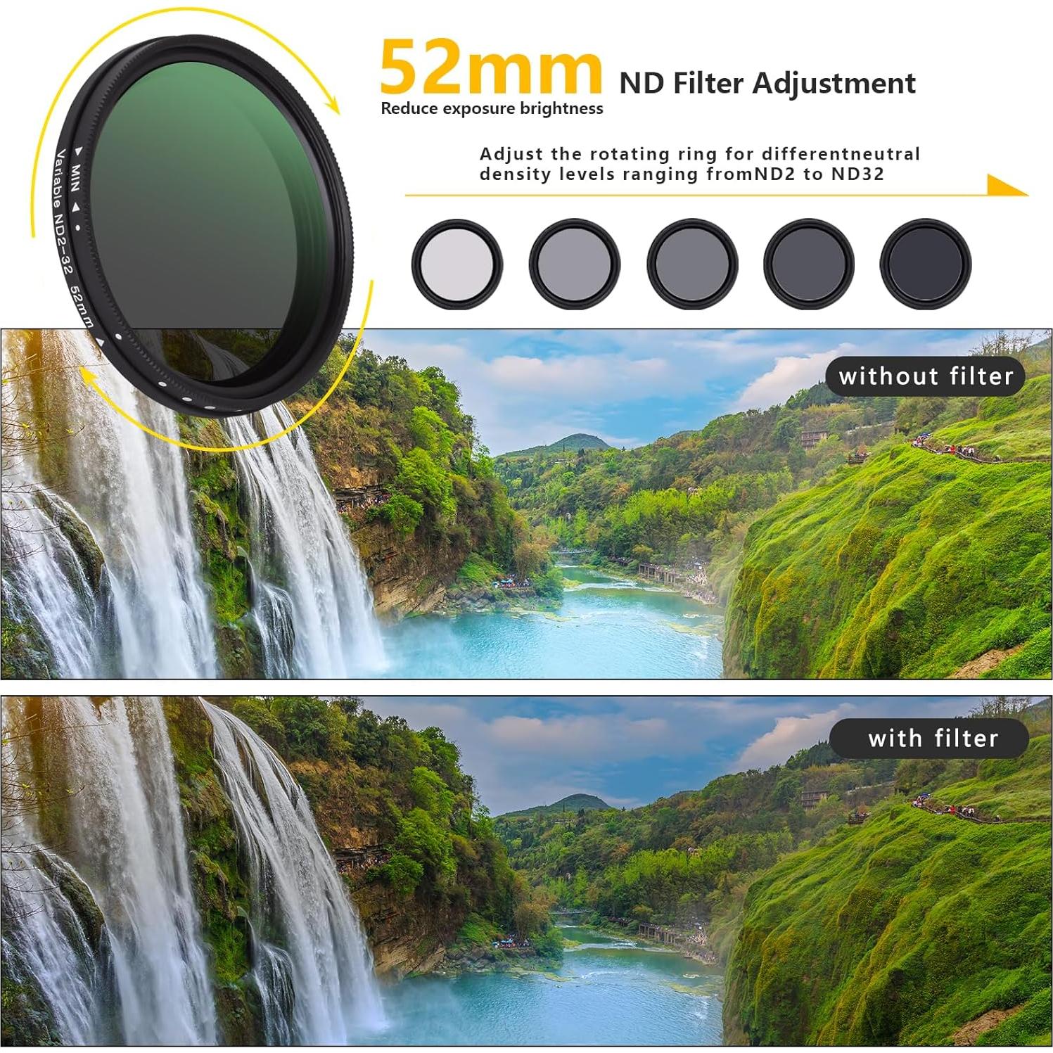 Filtro ND Variable Boysinglens 52MM ND2-32 para Teléfonos