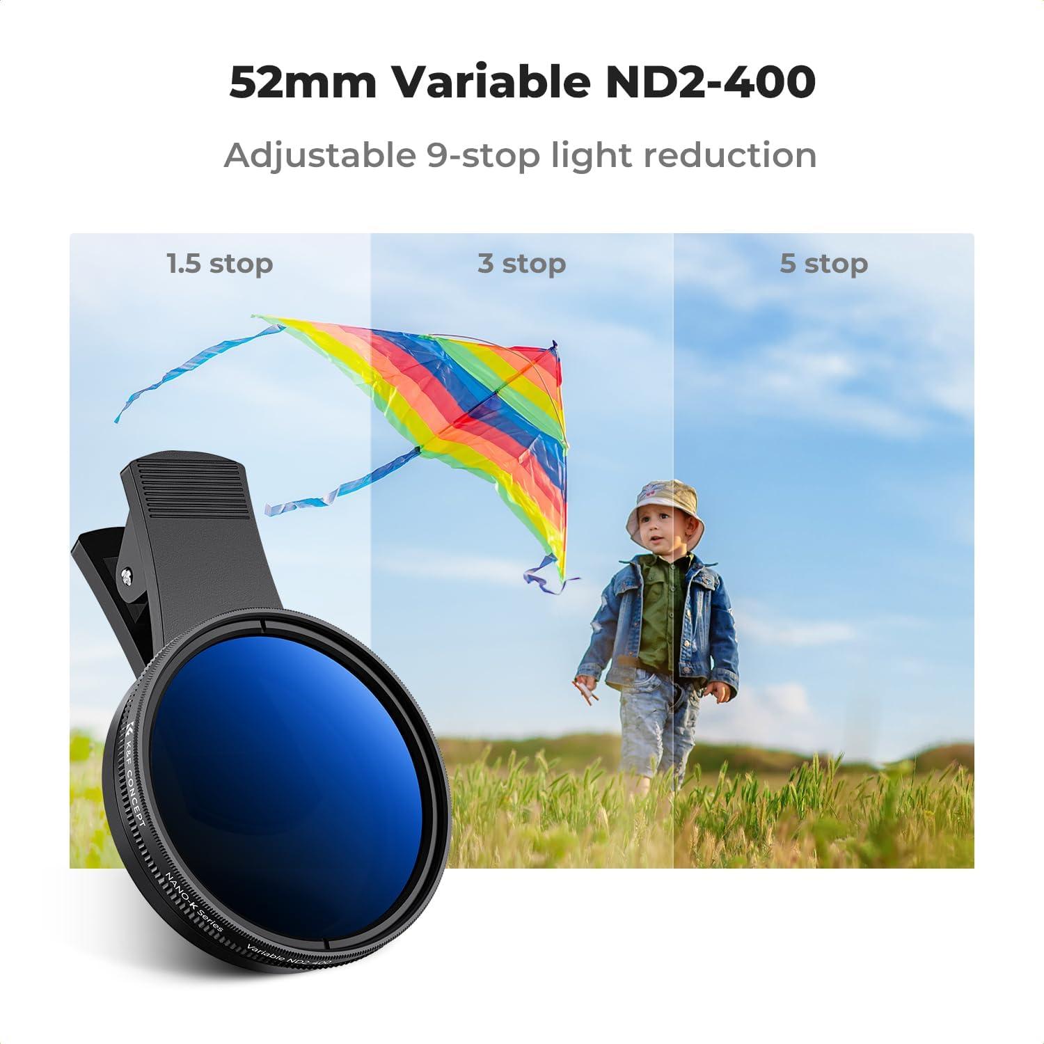 Filtro ND2-400 K&F Concept 52mm Clip-on para Teléfono