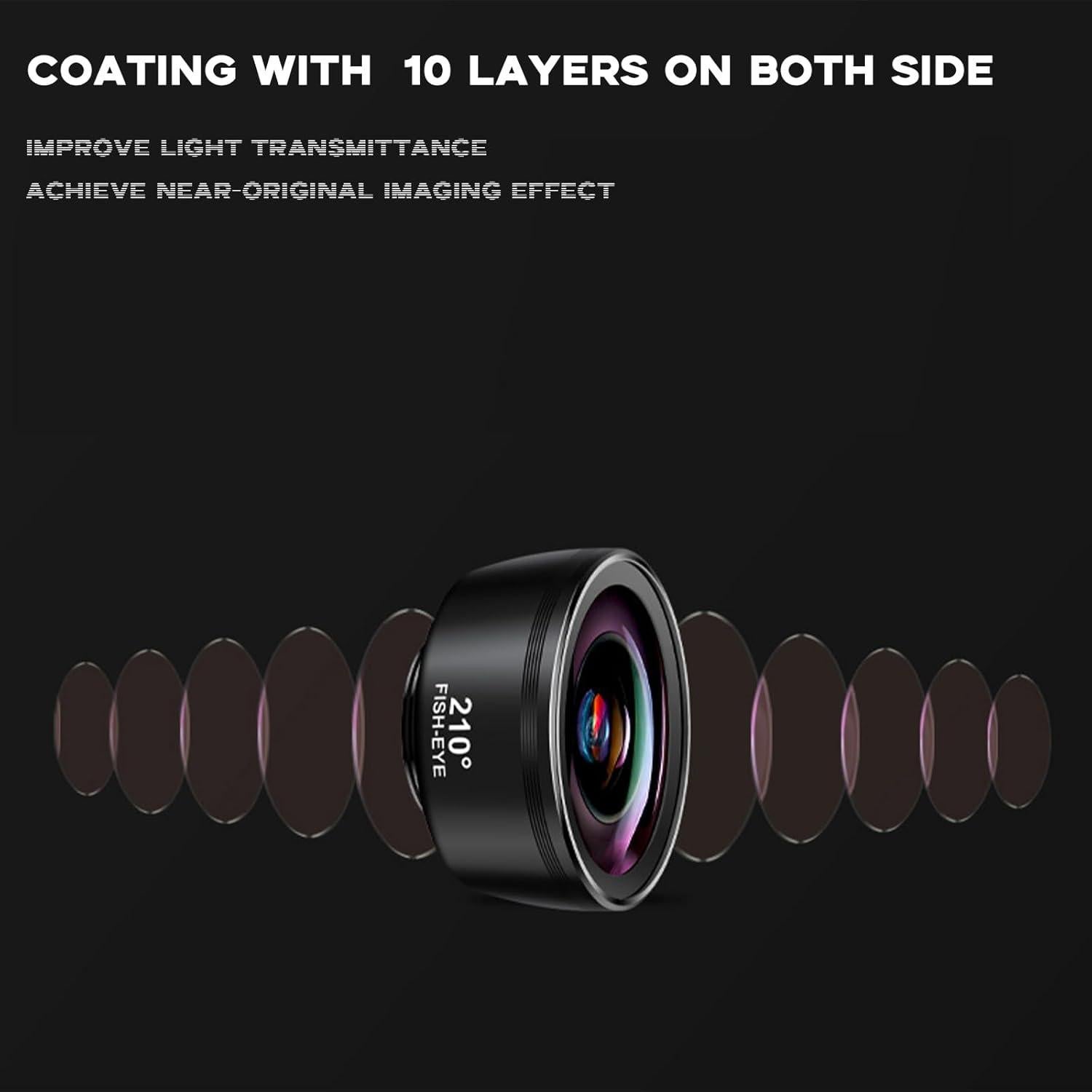 Kit de Lentes 3-en-1 Kakotopa para Smartphone - Ojo de Pez, Gran Angular y Macro