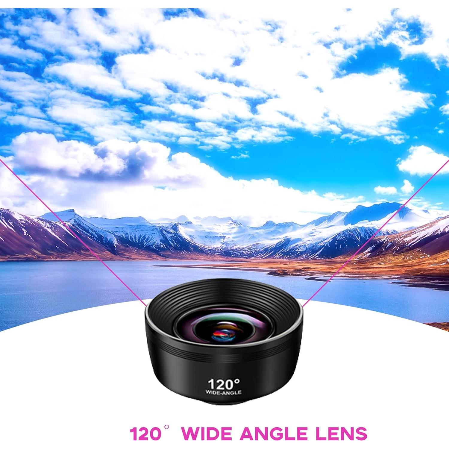 Kit de Lentes 3-en-1 Kakotopa para Smartphone - Ojo de Pez, Gran Angular y Macro