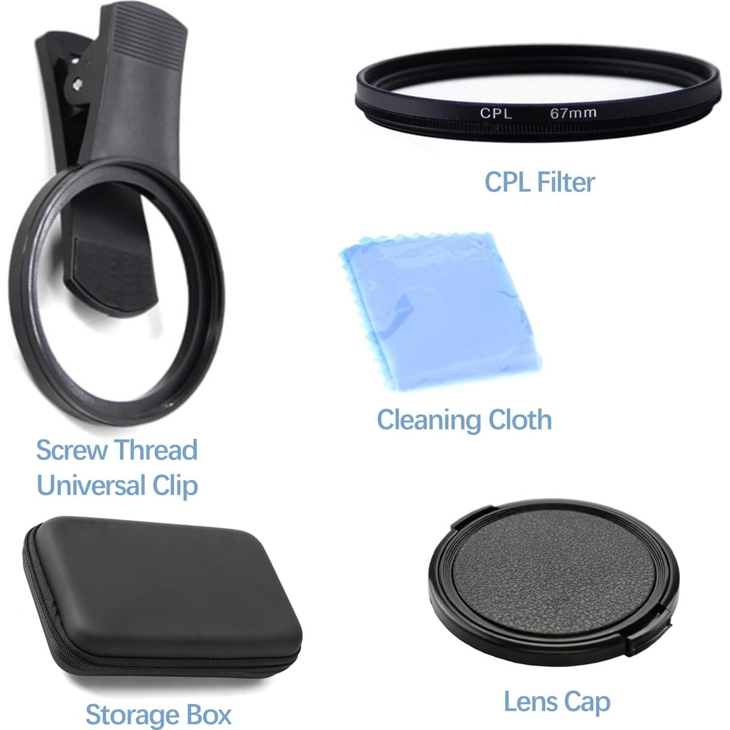 Filtro CPL 67MM Orizizhic para Smartphone - Lente Polarizada