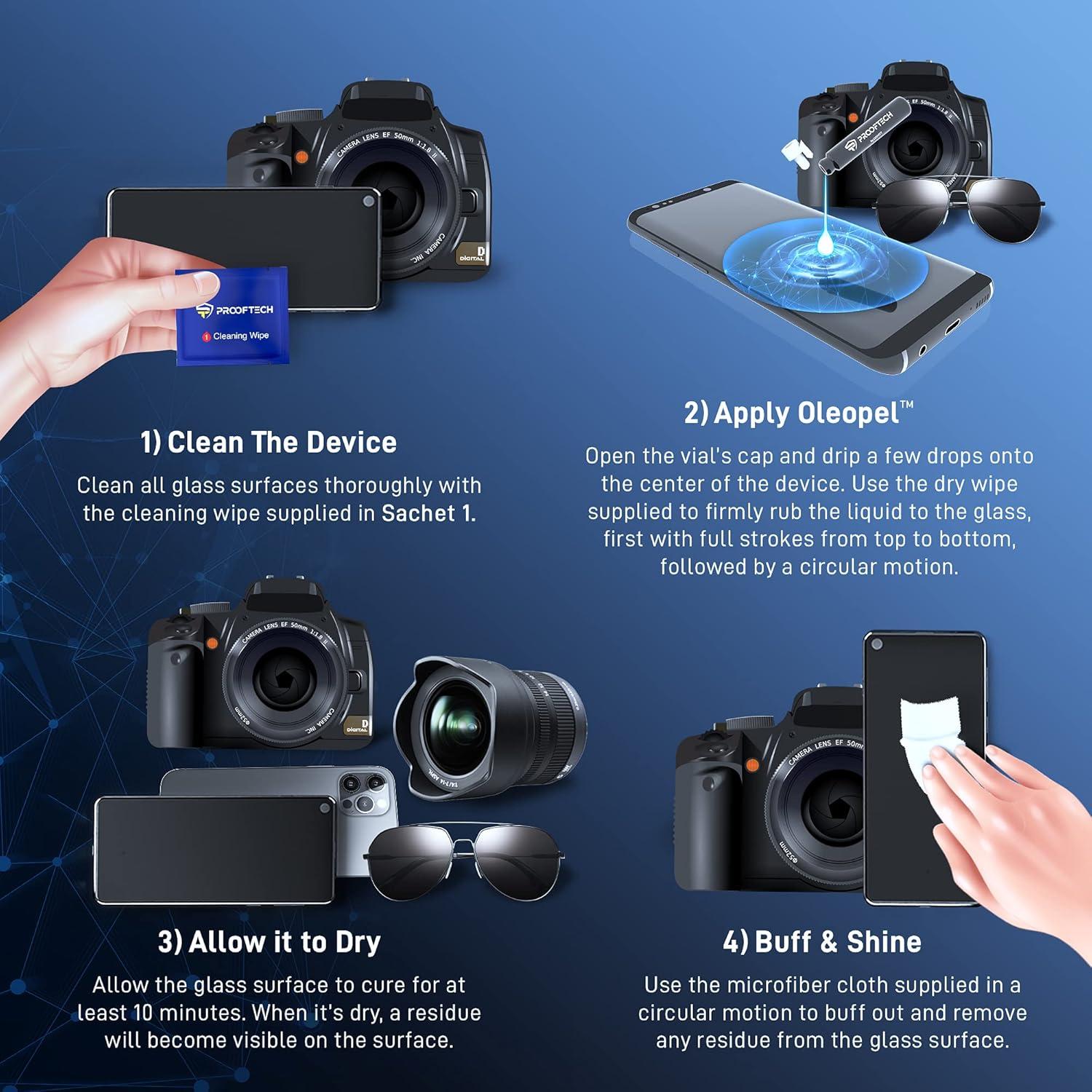 OLEOPEL Kit Recubrimiento Oleofóbico ProofTech - 3 Aplicaciones