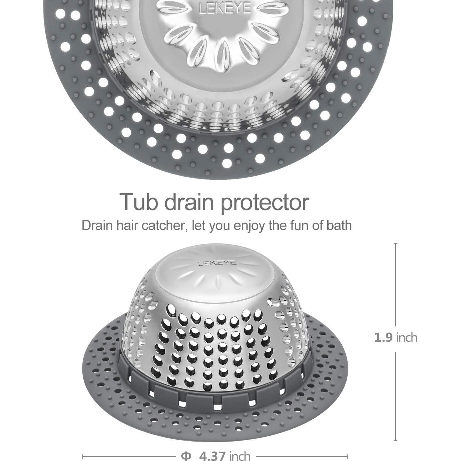 Protector de Drenaje LEKEYE 7070 Acero Inoxidable Gris