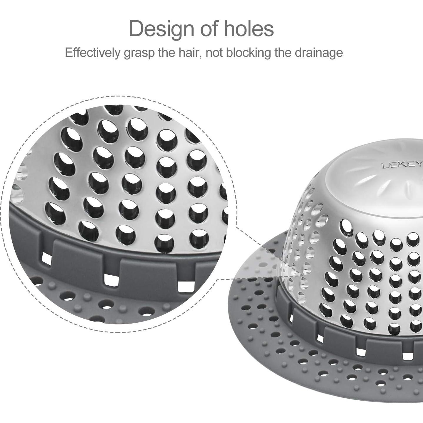 Protector de Drenaje LEKEYE 7070 Acero Inoxidable Gris