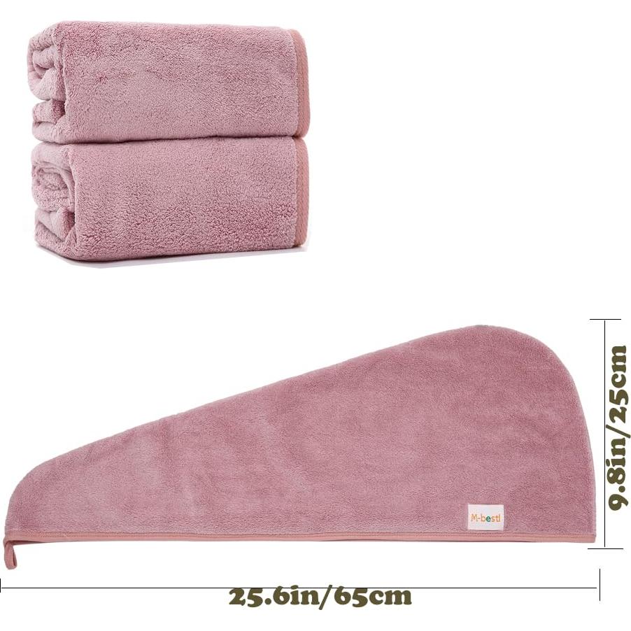Paquete de 2 Toallas de Microfibra Mbestl para Secar Cabello