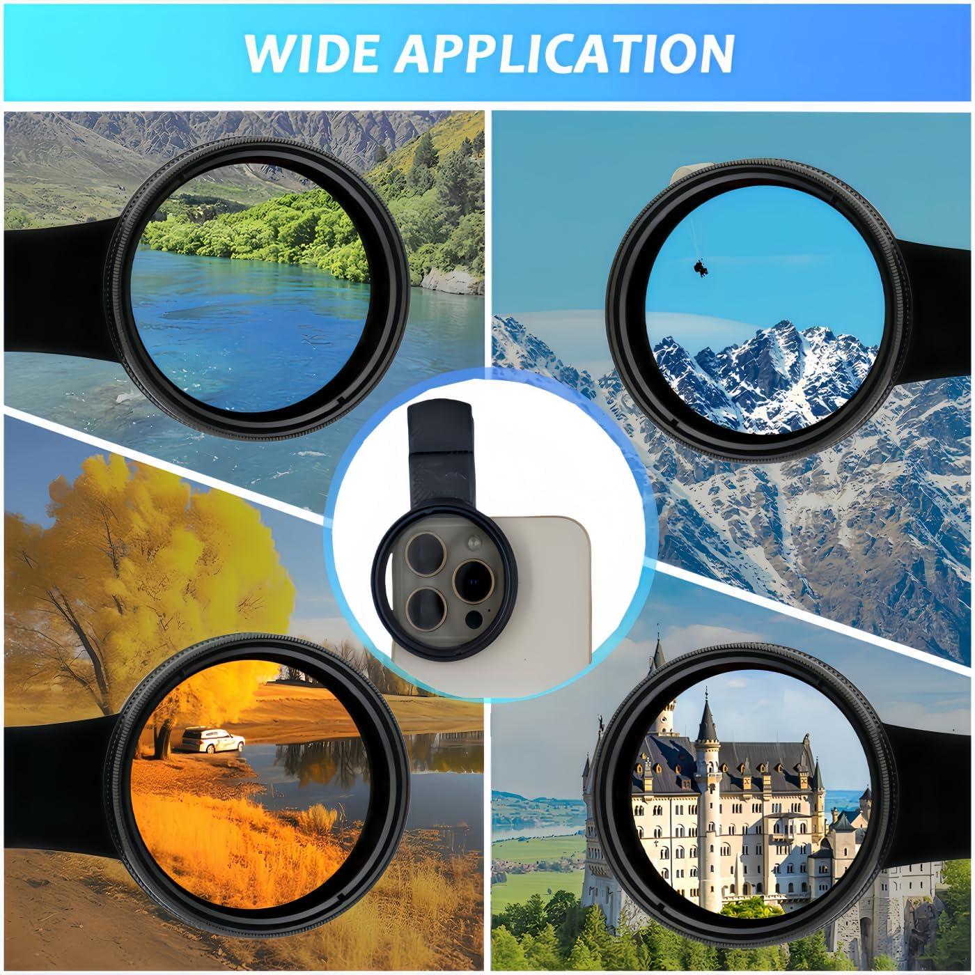 Filtro CPL 52 mm HerFarCai para Smartphone - Polarizador Universal