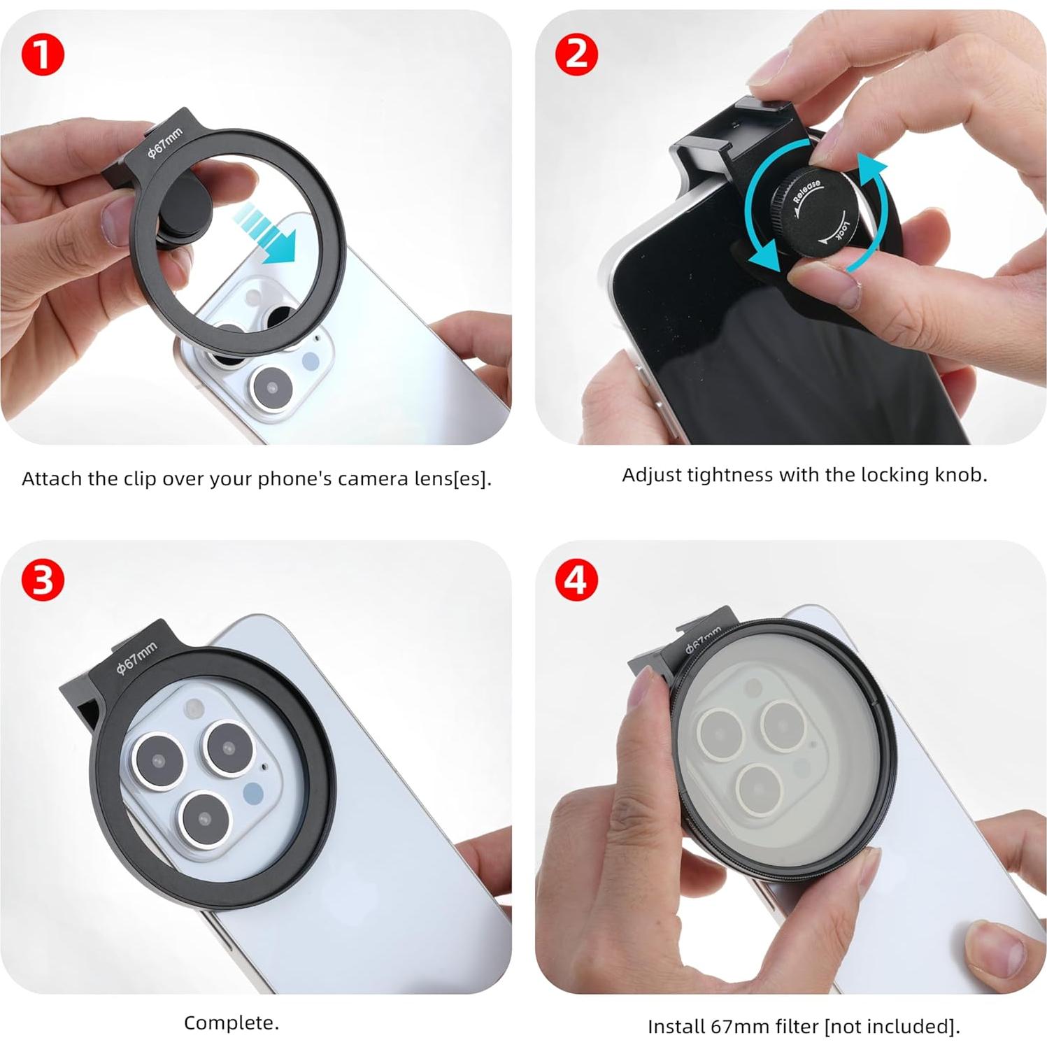 Filtro CPL Ultra-Fino 67mm Foto4easy para iPhone 14 15 16 Pro Max