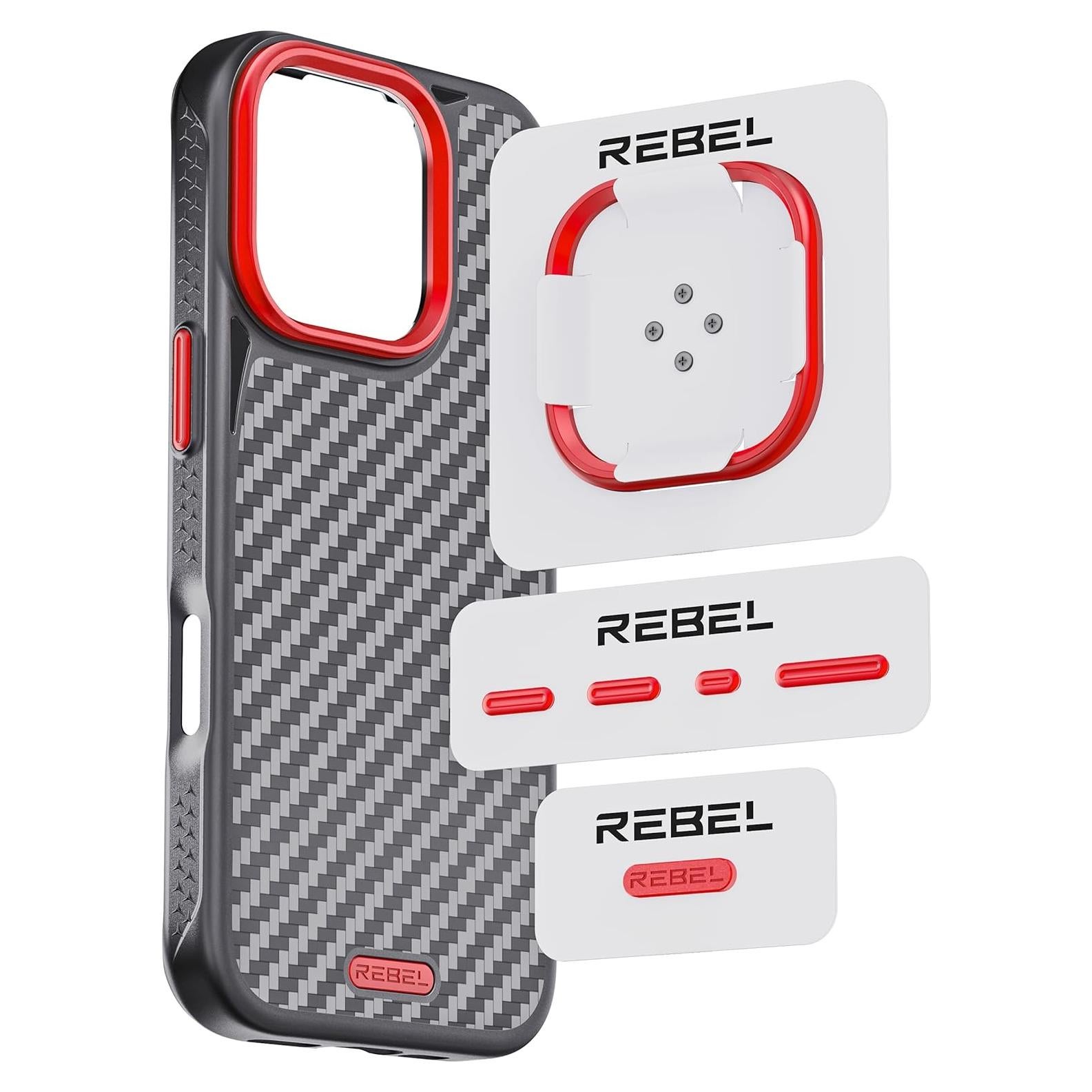 Kit de Componentes Metálicos REBEL para iPhone 16/15/14 Pro Max