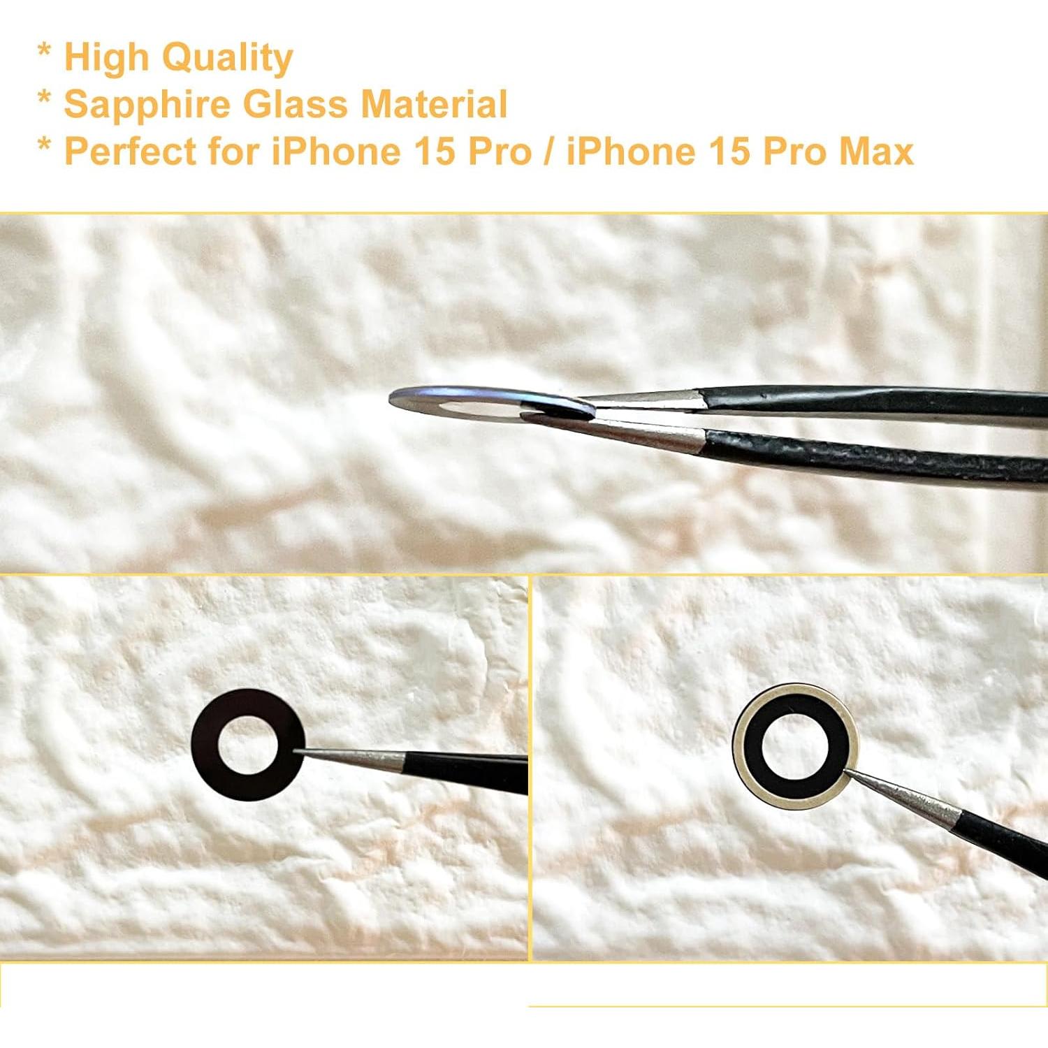 Reemplazo Lente de Cristal Cámara Trasera ELUVIE iPhone 15 Pro Max