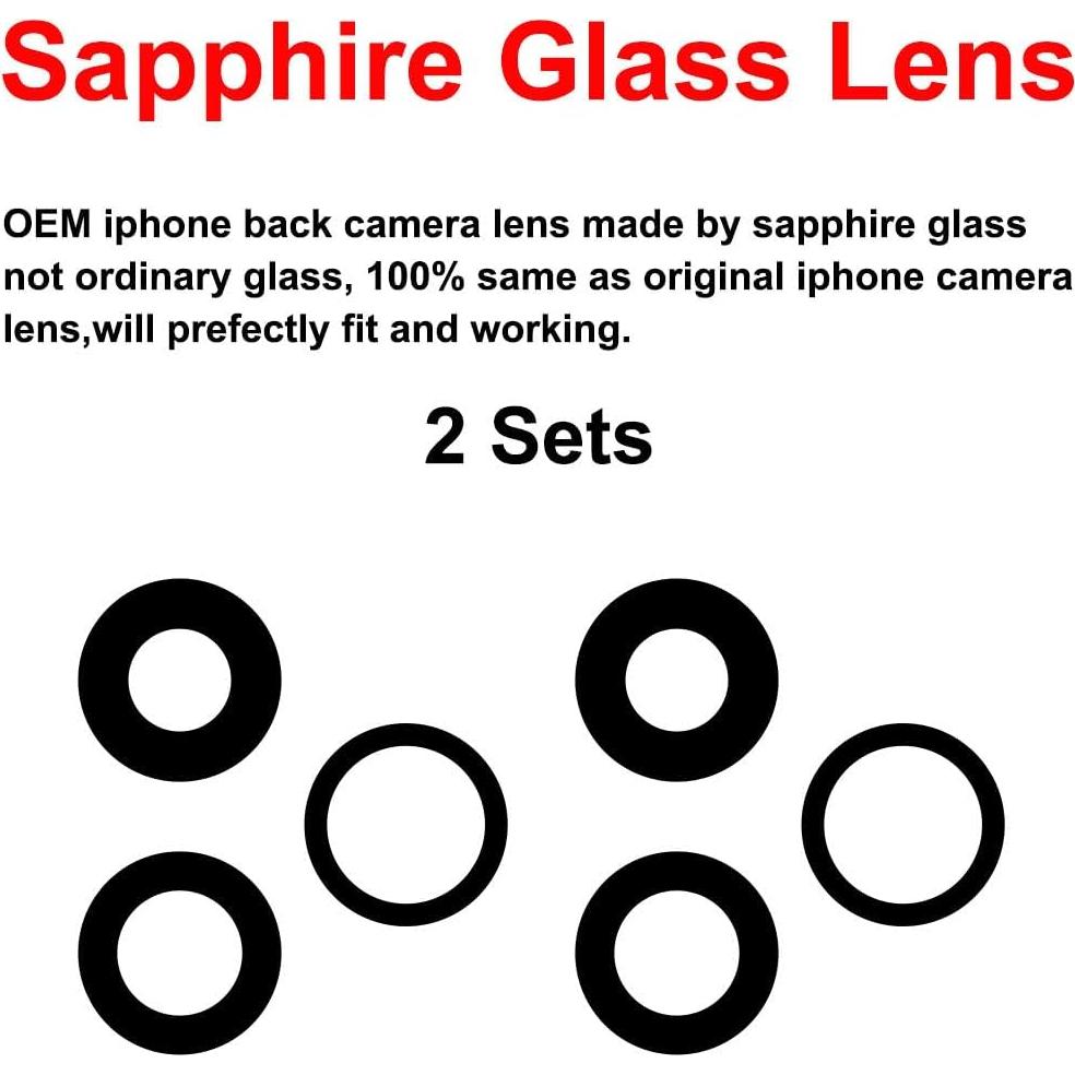 Juego de Reemplazo de Cristal de Lente para iPhone 13 Pro/Max