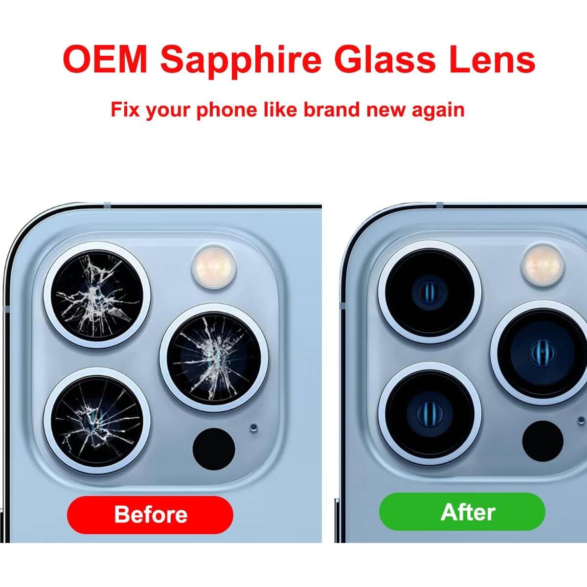 Juego de Reemplazo de Cristal de Lente para iPhone 13 Pro/Max