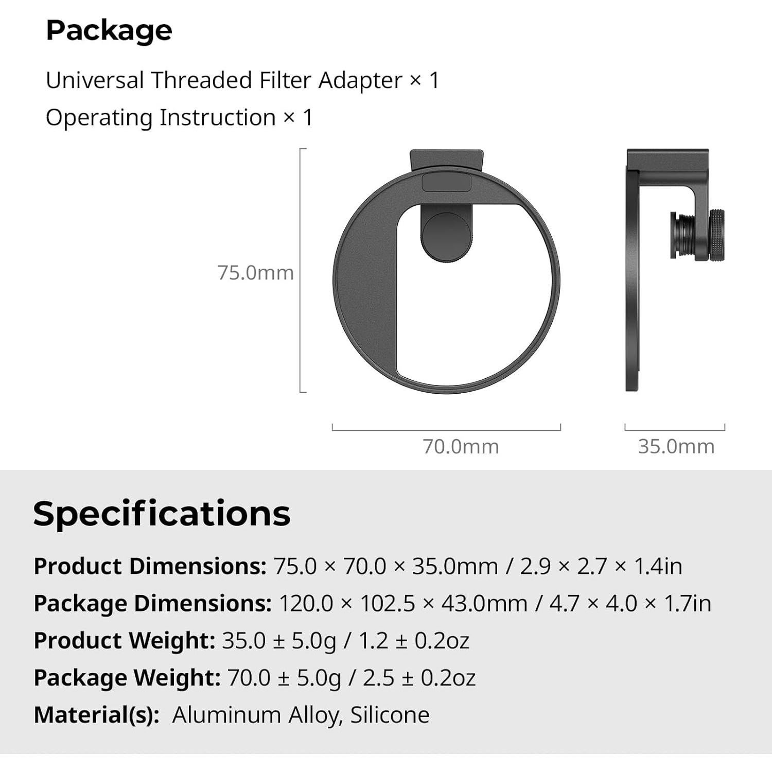 Adaptador de Filtro Rosca Universal 67mm SmallRig 5174