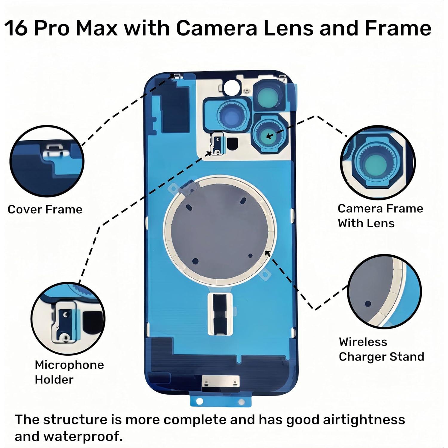 Reemplazo Cristal Trasero LNONLS para iPhone 16 Pro Max