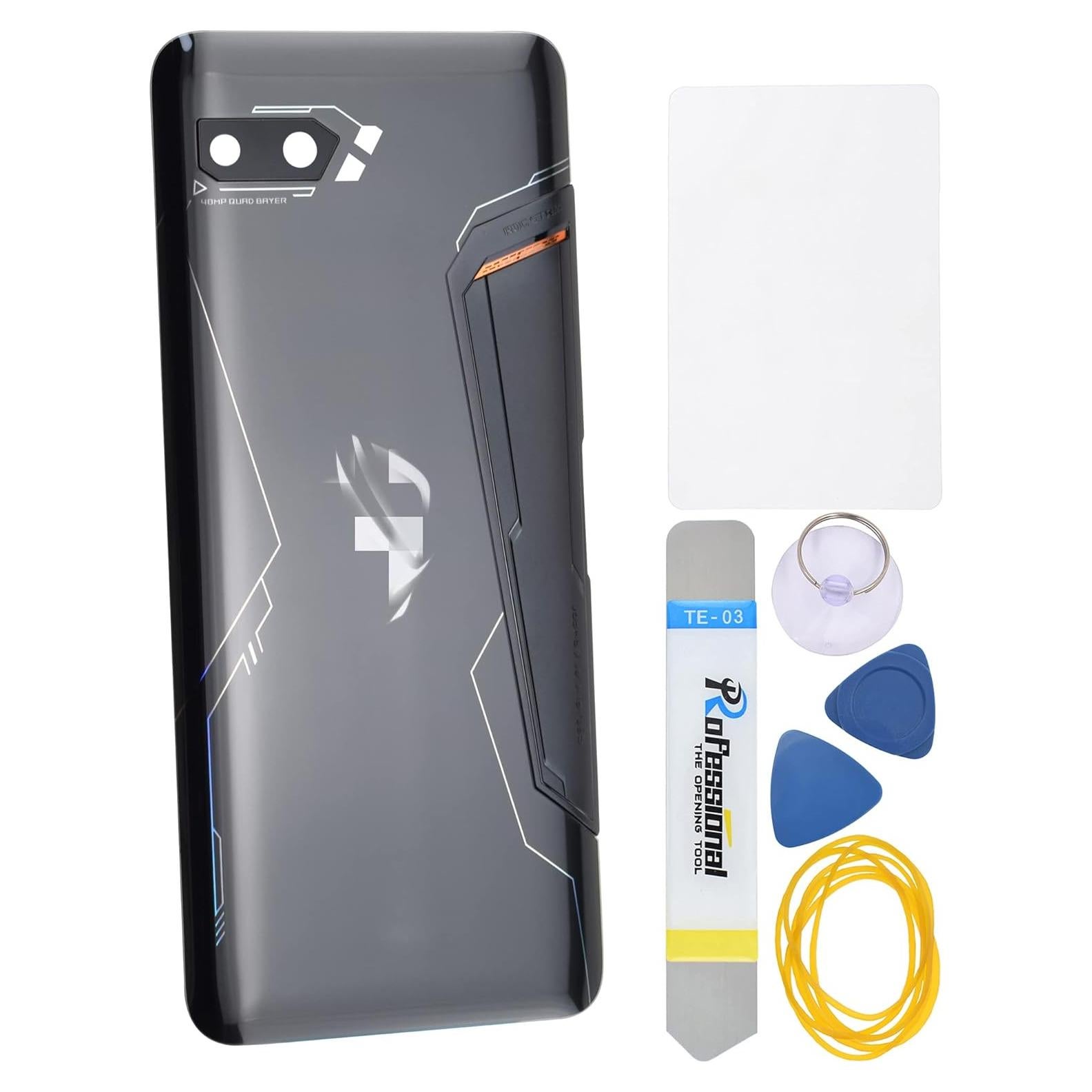 Cubierta Trasera de Vidrio Acrílico Negro para Asus ROG Phone II