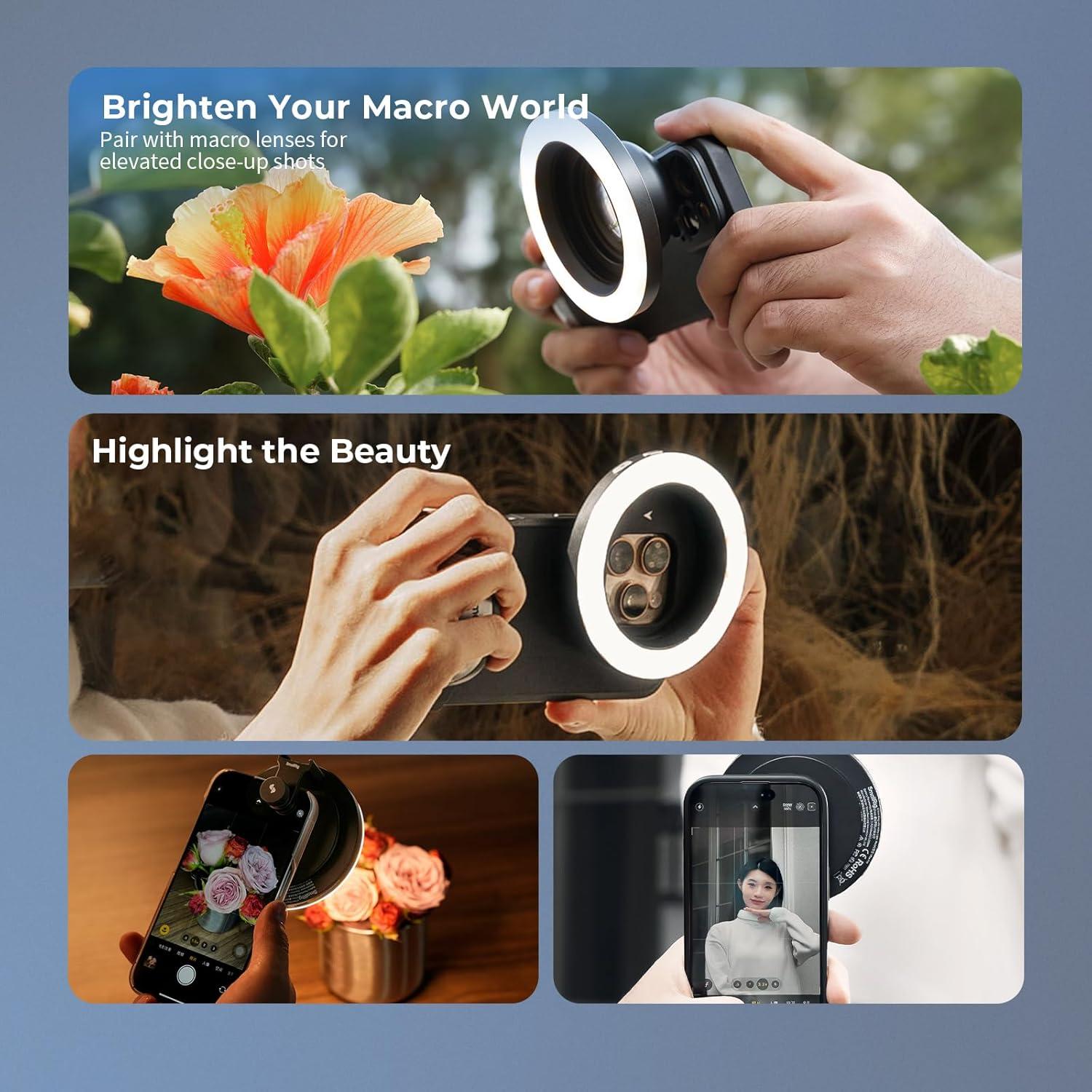 Luz LED de Anillo Bi-Color SmallRig Vibe P30 67mm 3W