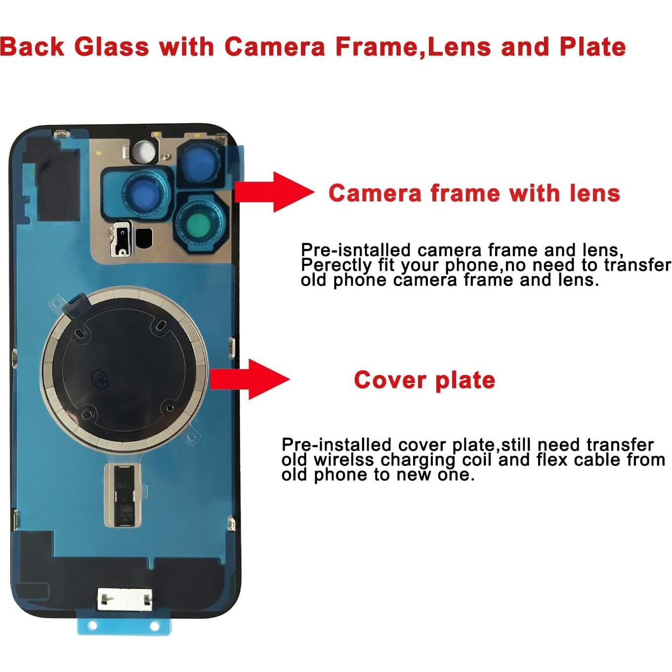 Reemplazo Cristal Trasero iPhone 16 Pro Titanio Negro + Kit Herramientas