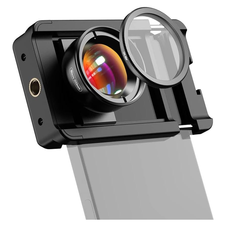 Kit Lente Macro 100mm 10X HD + Filtro CPL para Smartphones